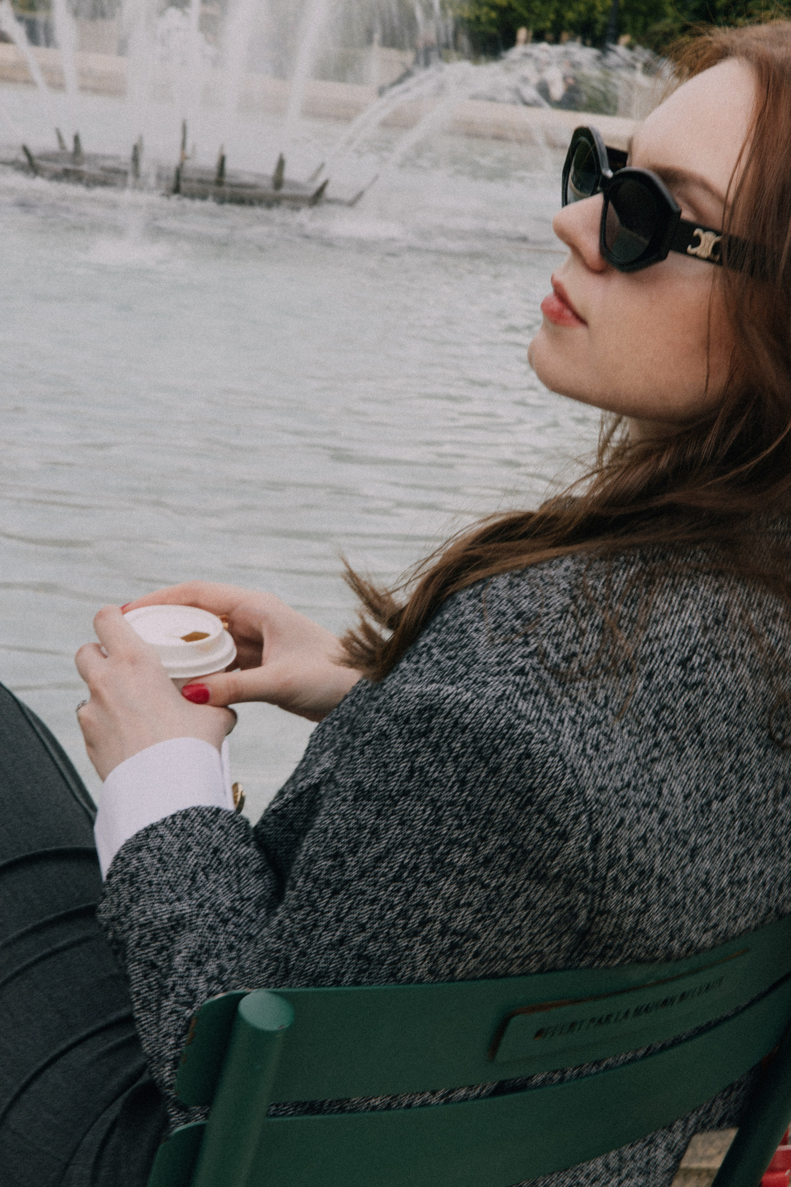 On the summer terrace. Photographer in Paris