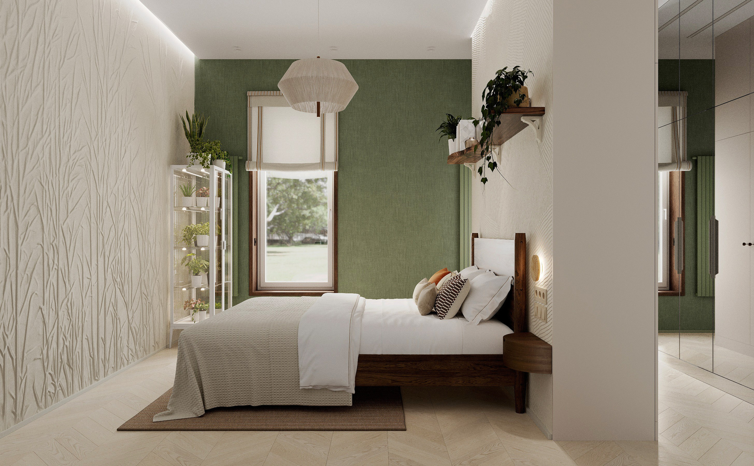 Спальня 20 м². 3D визуализатор интерьера Елена Петрук