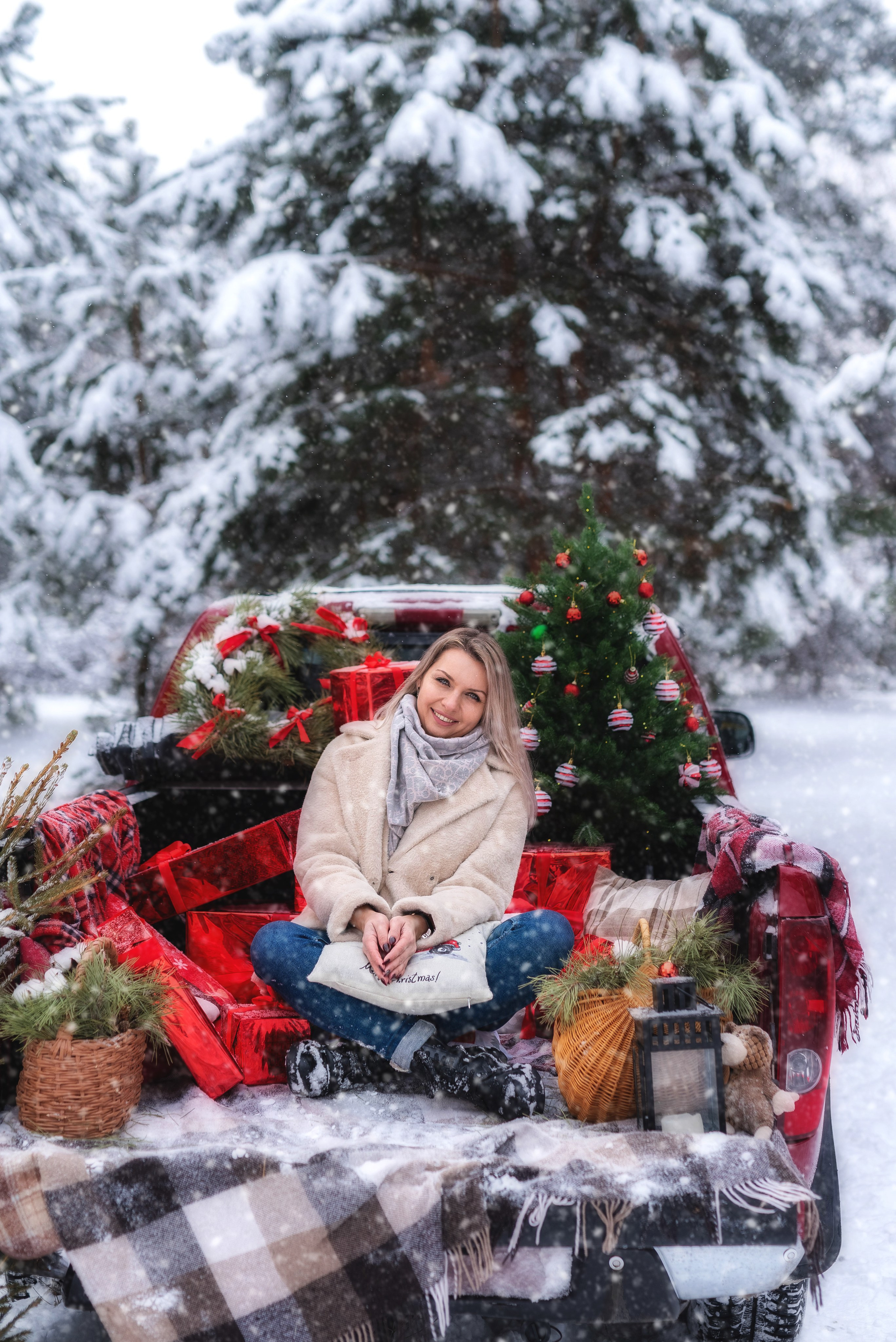 Фотосессия с зимним пикапом. Семейный, детский фотограф в Воронеже Анна Никитина