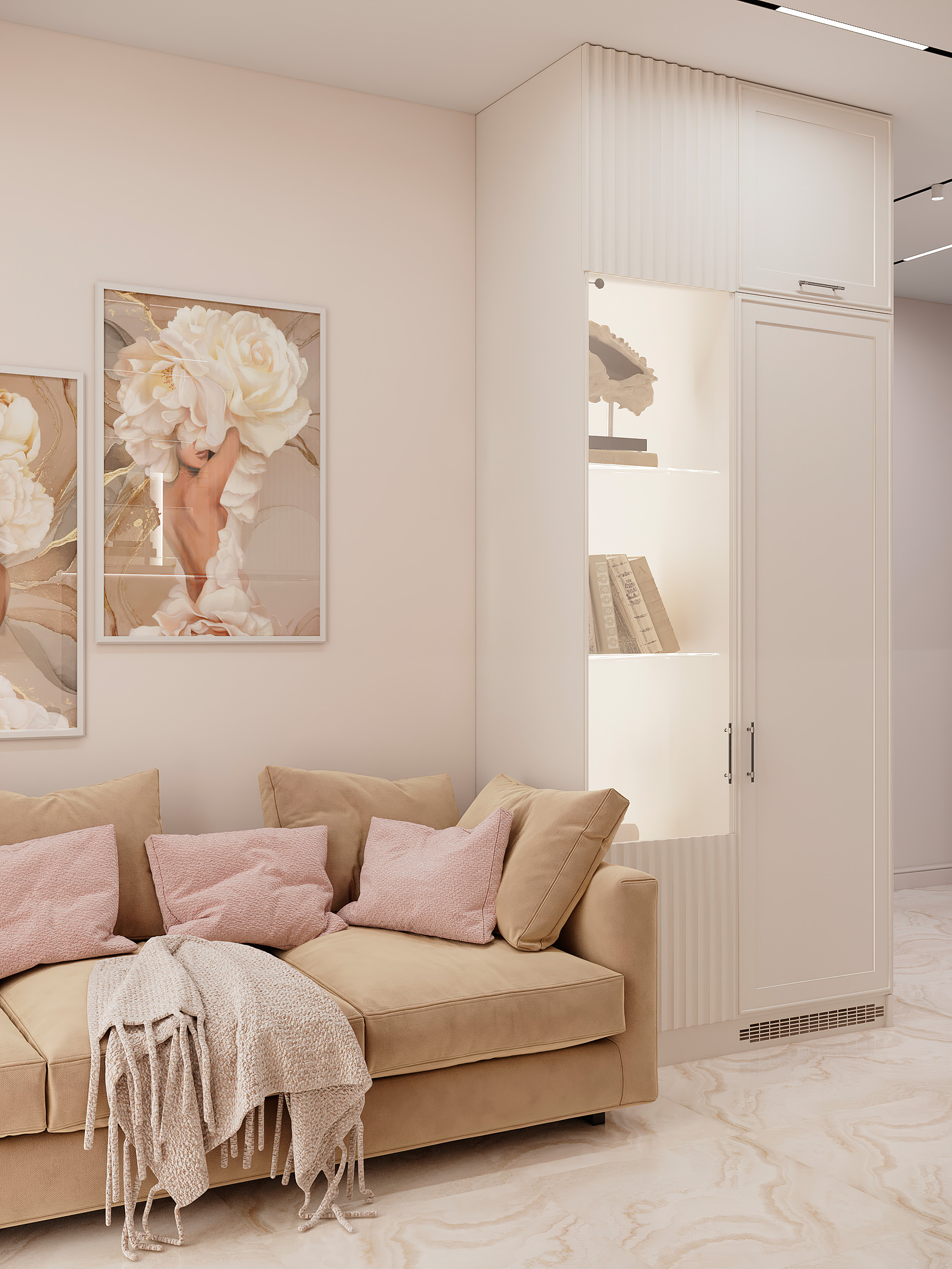 Пастельная квартира в г. Сочи. Батракова Наталья дизайнер интерьеров Санкт-Петербург Москва Архангель