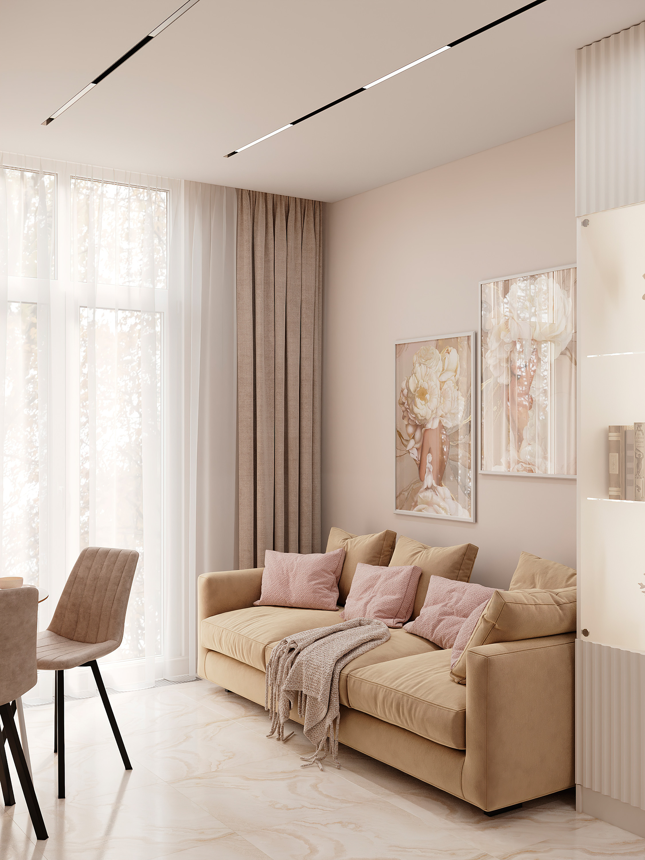 Пастельная квартира в г. Сочи. Батракова Наталья дизайнер интерьеров Санкт-Петербург Москва Архангель