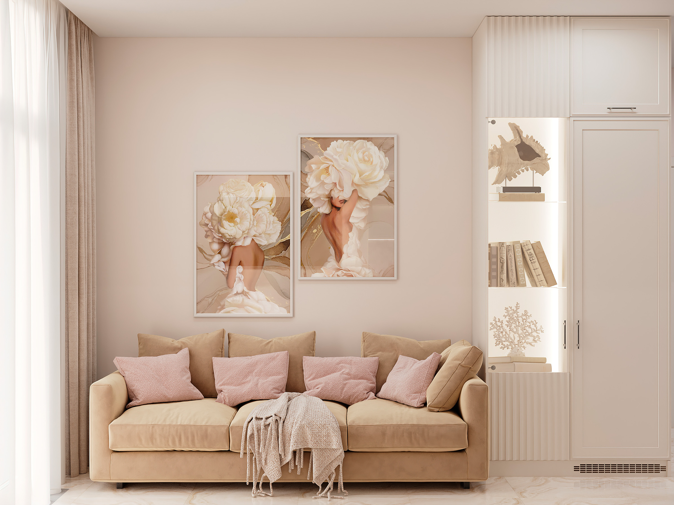 Пастельная квартира в г. Сочи. Батракова Наталья дизайнер интерьеров Санкт-Петербург Москва Архангель