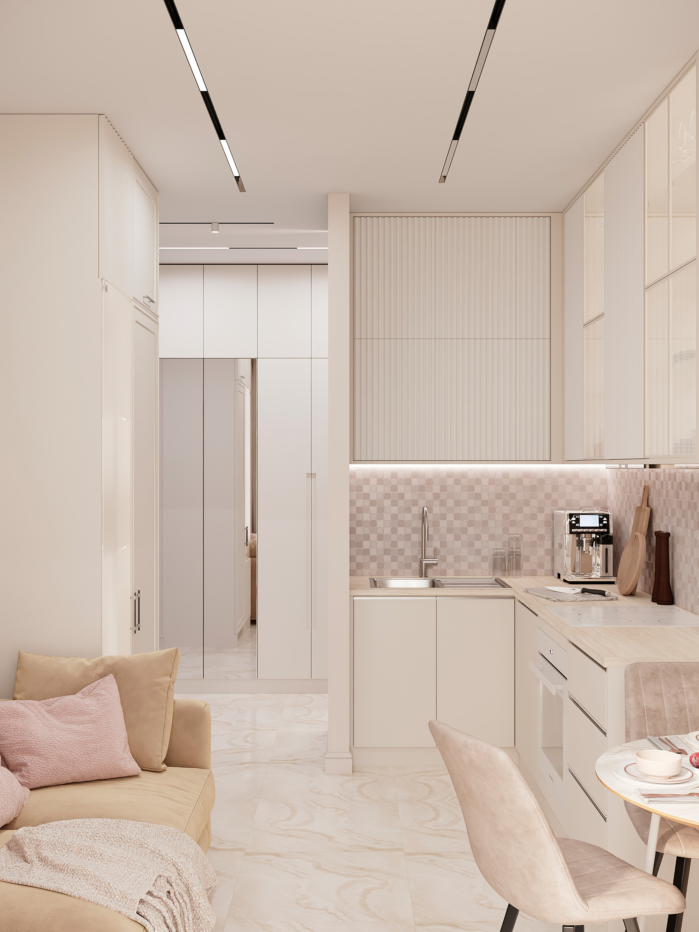 Пастельная квартира в г. Сочи. Батракова Наталья дизайнер интерьеров Санкт-Петербург Москва Архангель