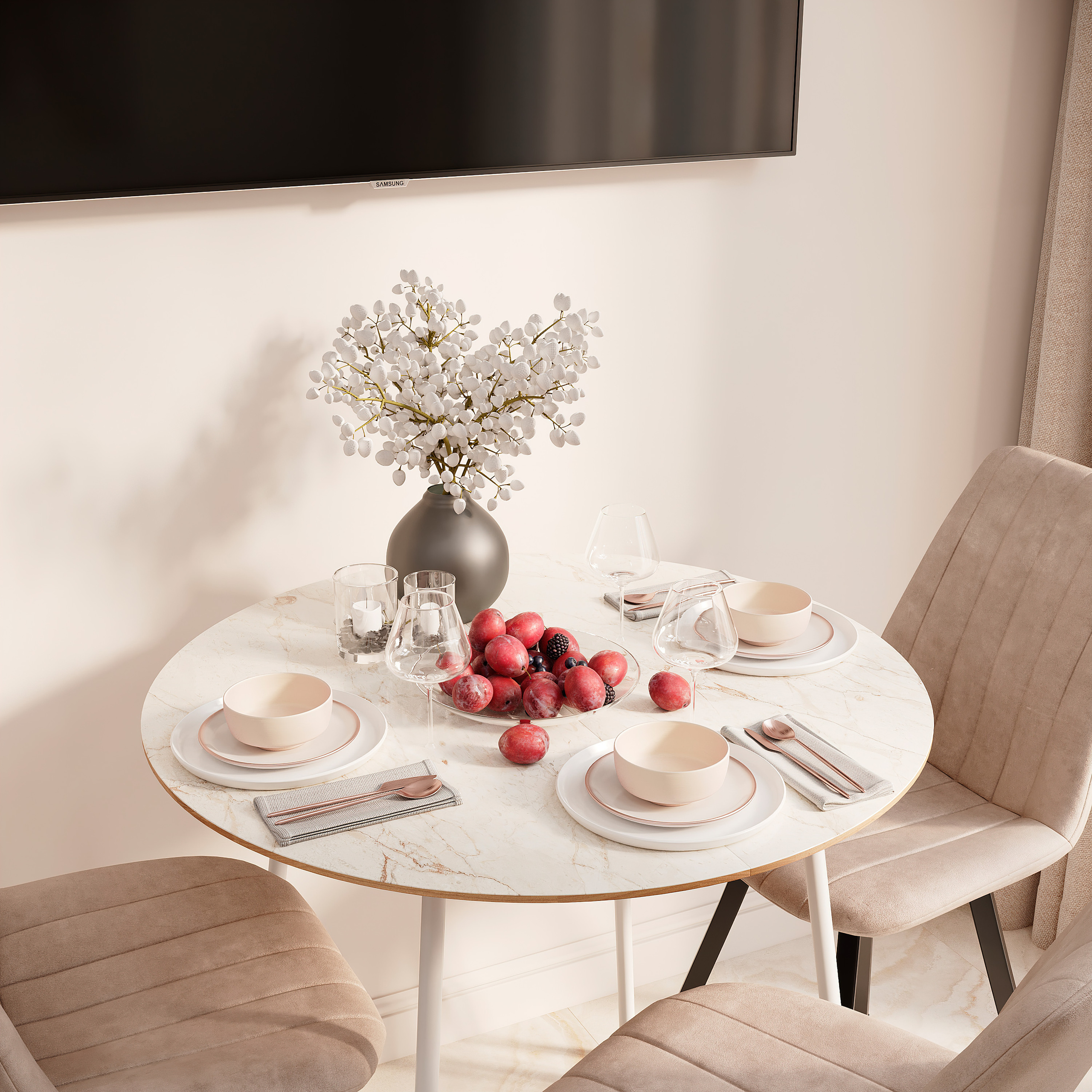 Пастельная квартира в г. Сочи. Батракова Наталья дизайнер интерьеров Санкт-Петербург Москва Архангель