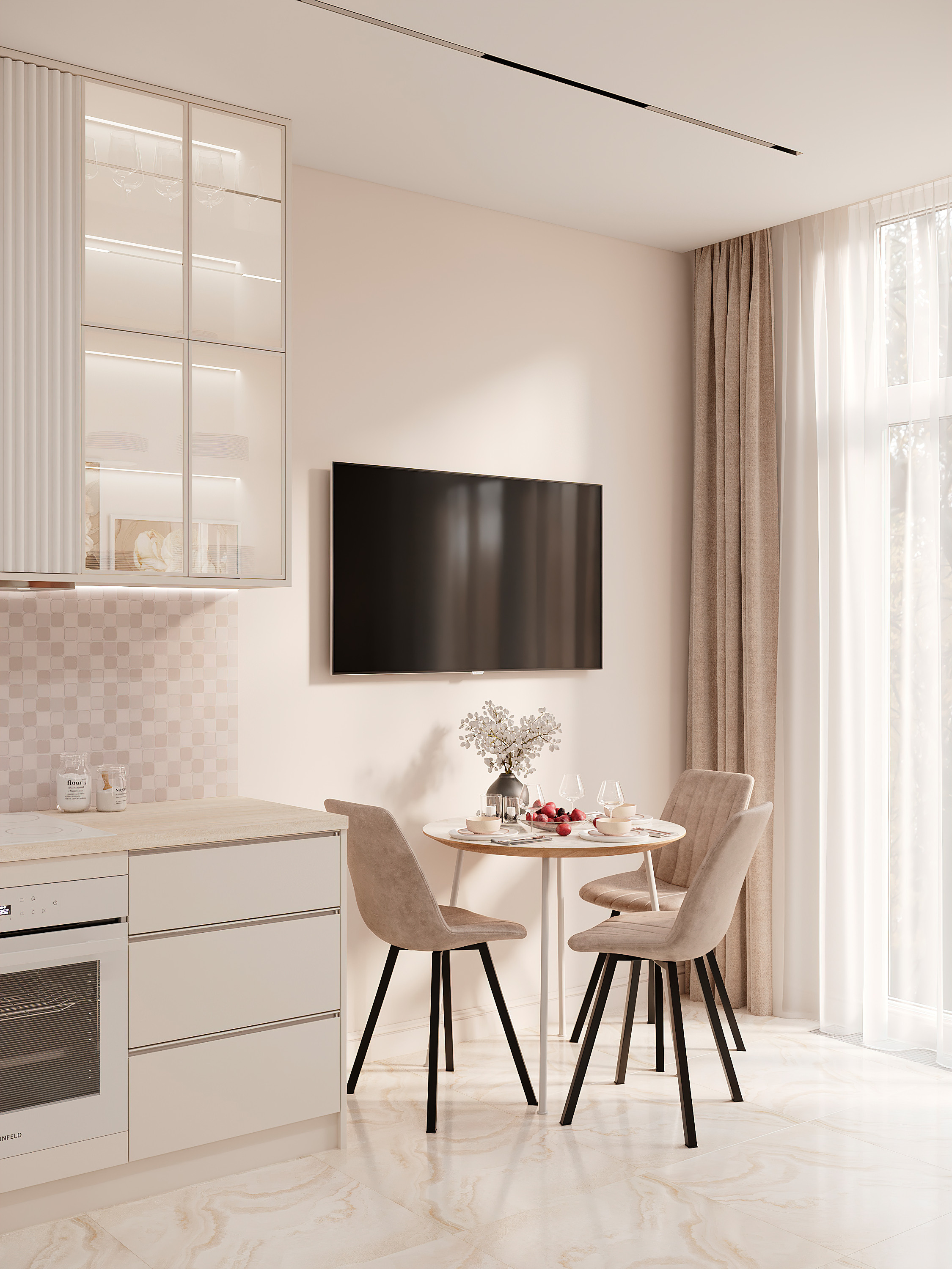 Пастельная квартира в г. Сочи. Батракова Наталья дизайнер интерьеров Санкт-Петербург Москва Архангель