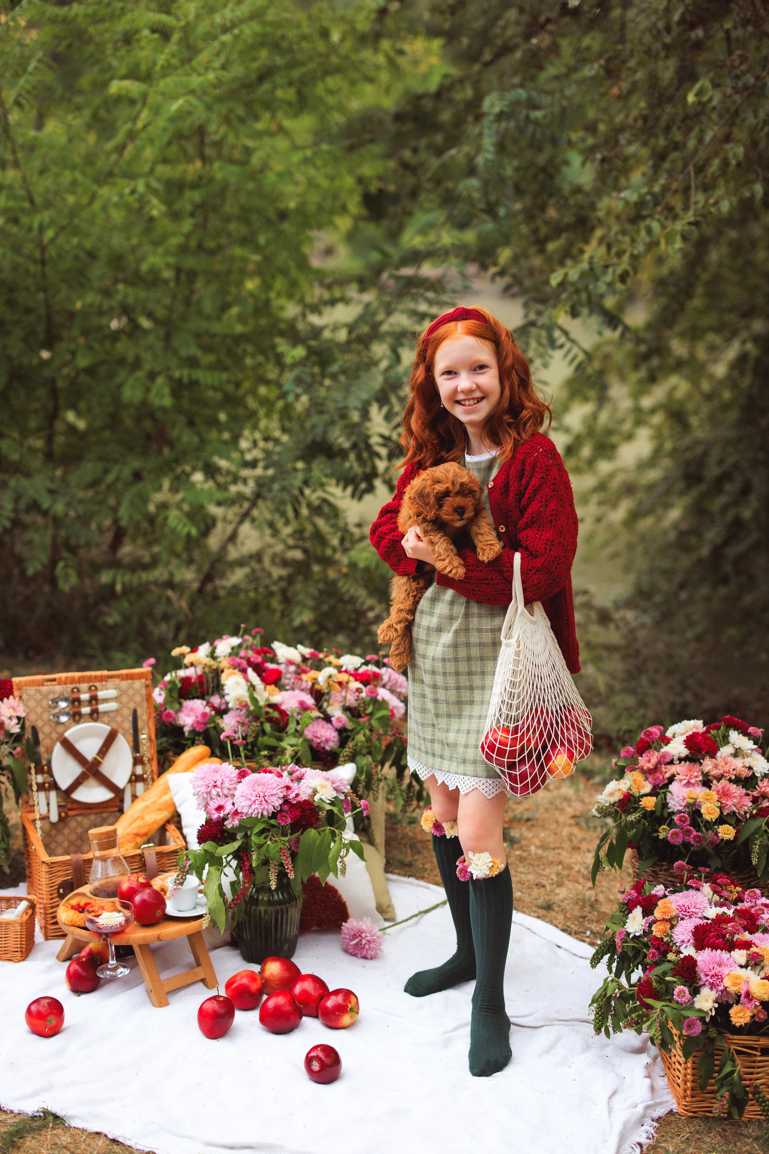 Фотосессия «Пикник», Хризантемы и Яблоки. Семейный и детский фотограф в Краснодаре Анна Трашкова