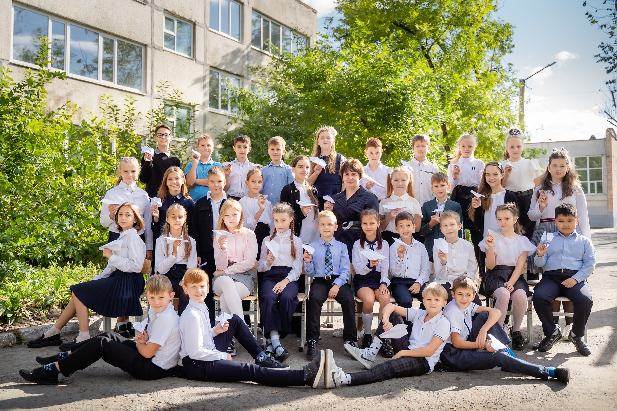 Общее фото / Виньетка Школа. Детский и Школьный фотограф во Владивостоке. Выпускные альбомы