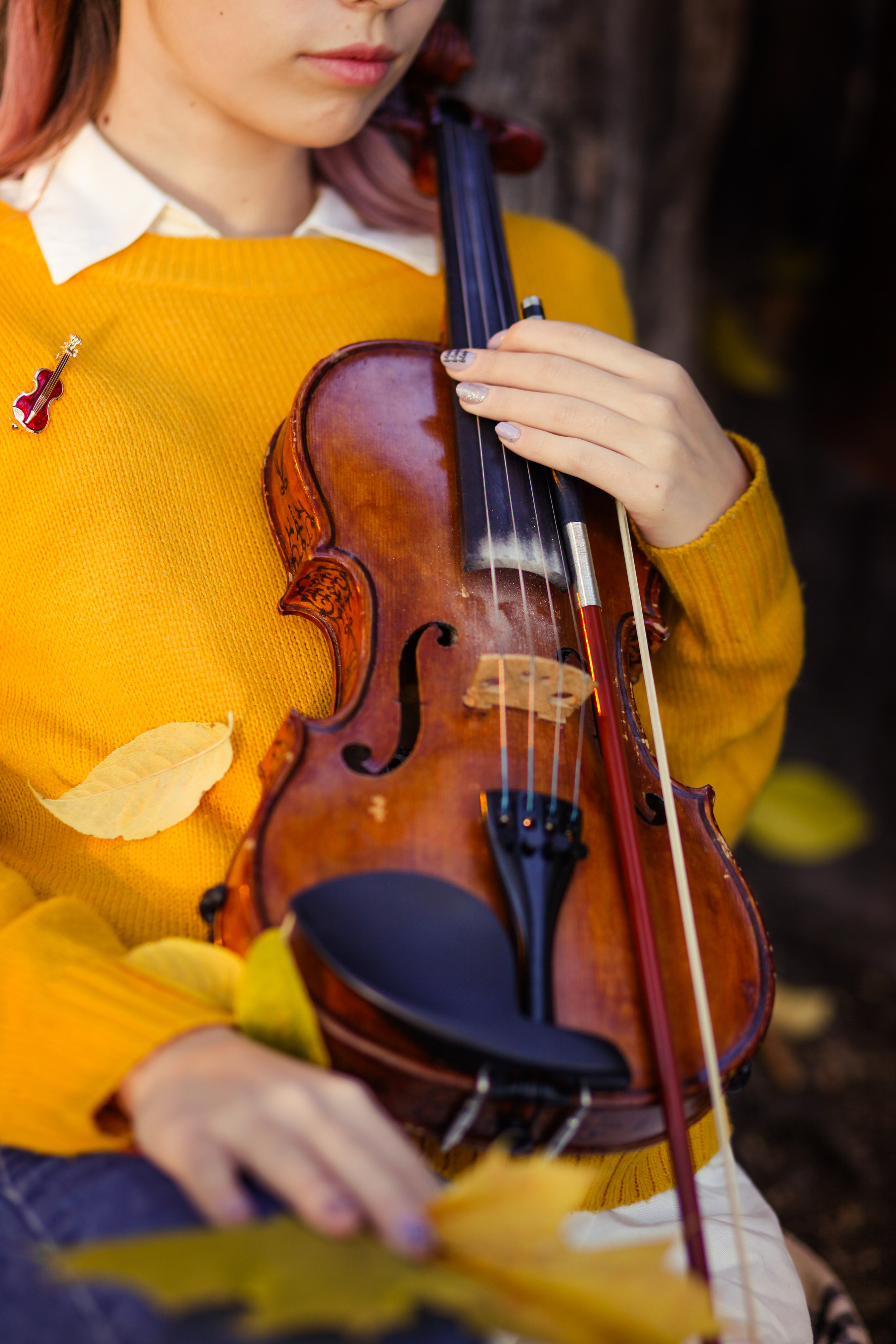 Осенняя фотосерия скрипачки Карины. Семейный и портретный фотограф в Екатеринбурге Анна Лобанова
