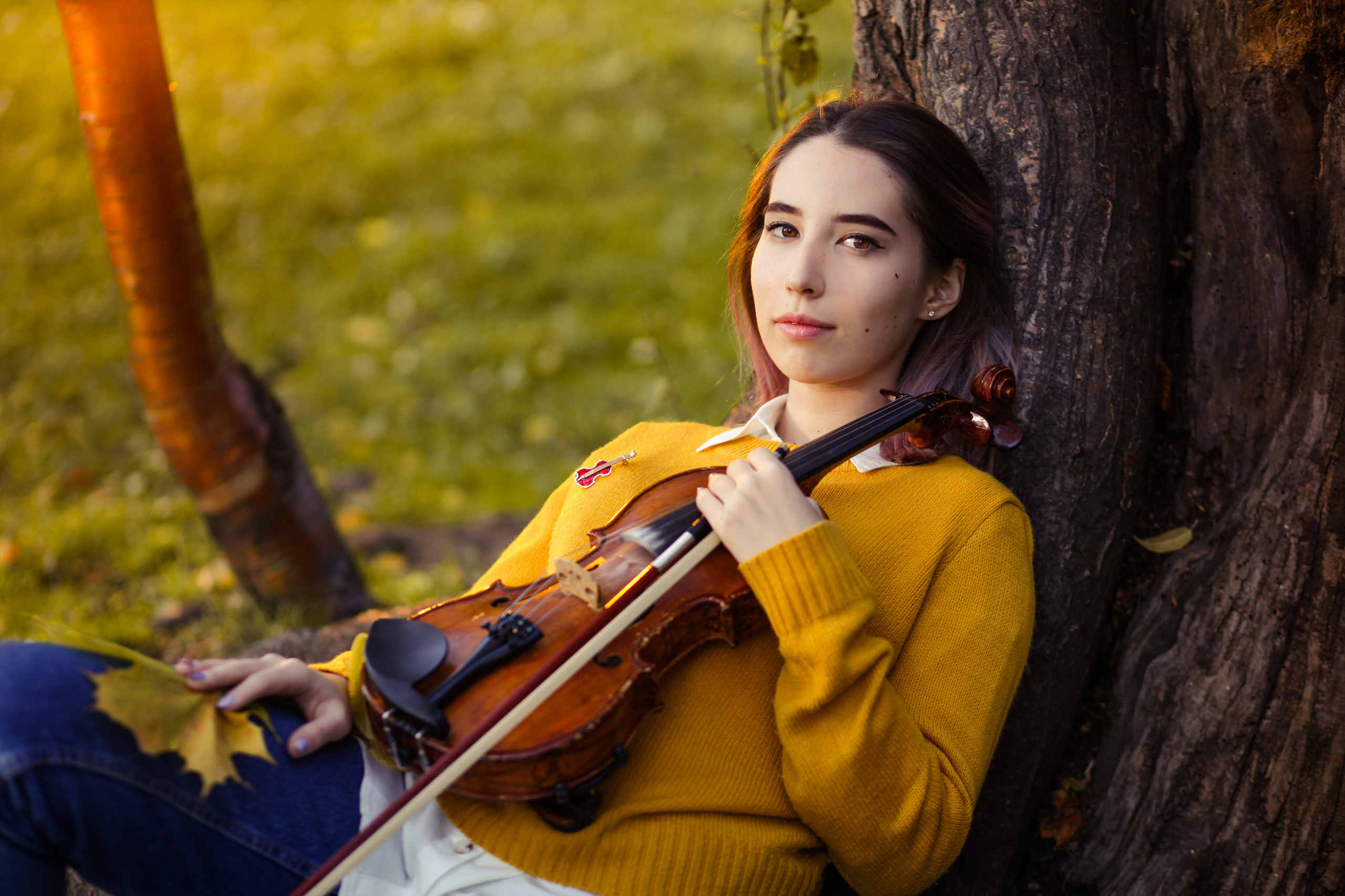 Осенняя фотосерия скрипачки Карины. Семейный и портретный фотограф в Екатеринбурге Анна Лобанова