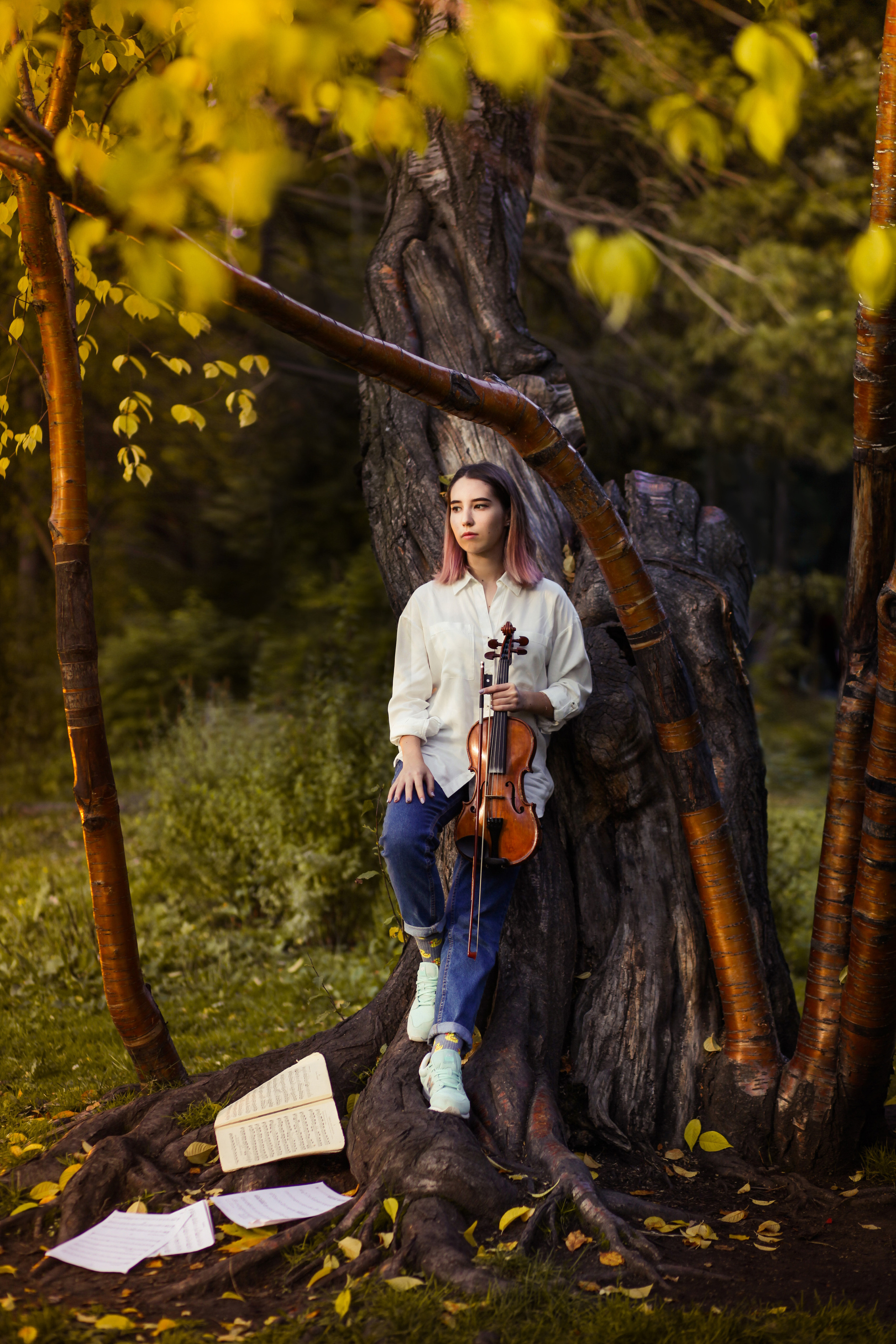Осенняя фотосерия скрипачки Карины. Семейный и портретный фотограф в Екатеринбурге Анна Лобанова
