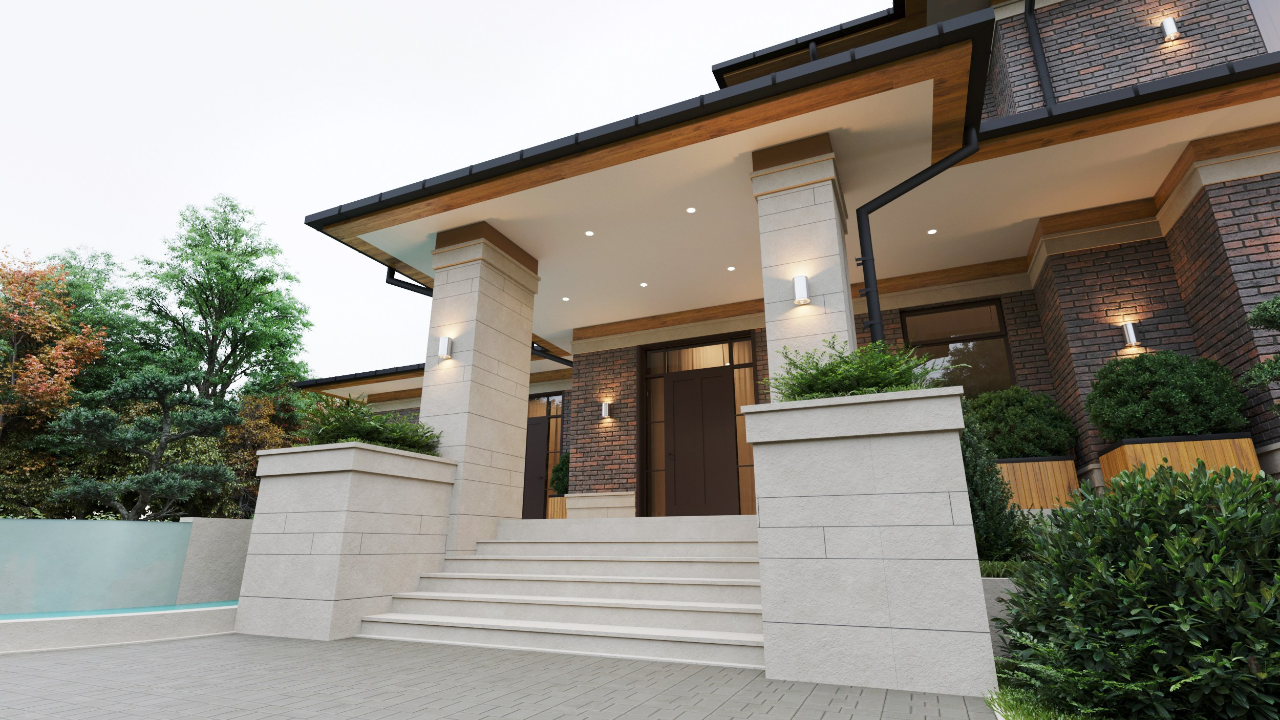 Классика Фрэнка Ллойда Райта без отхождений, комфортный и удобный дом площадью 297 кв.м в Анапском районе недалеко от моря. Архитектор Вера Каракезиди