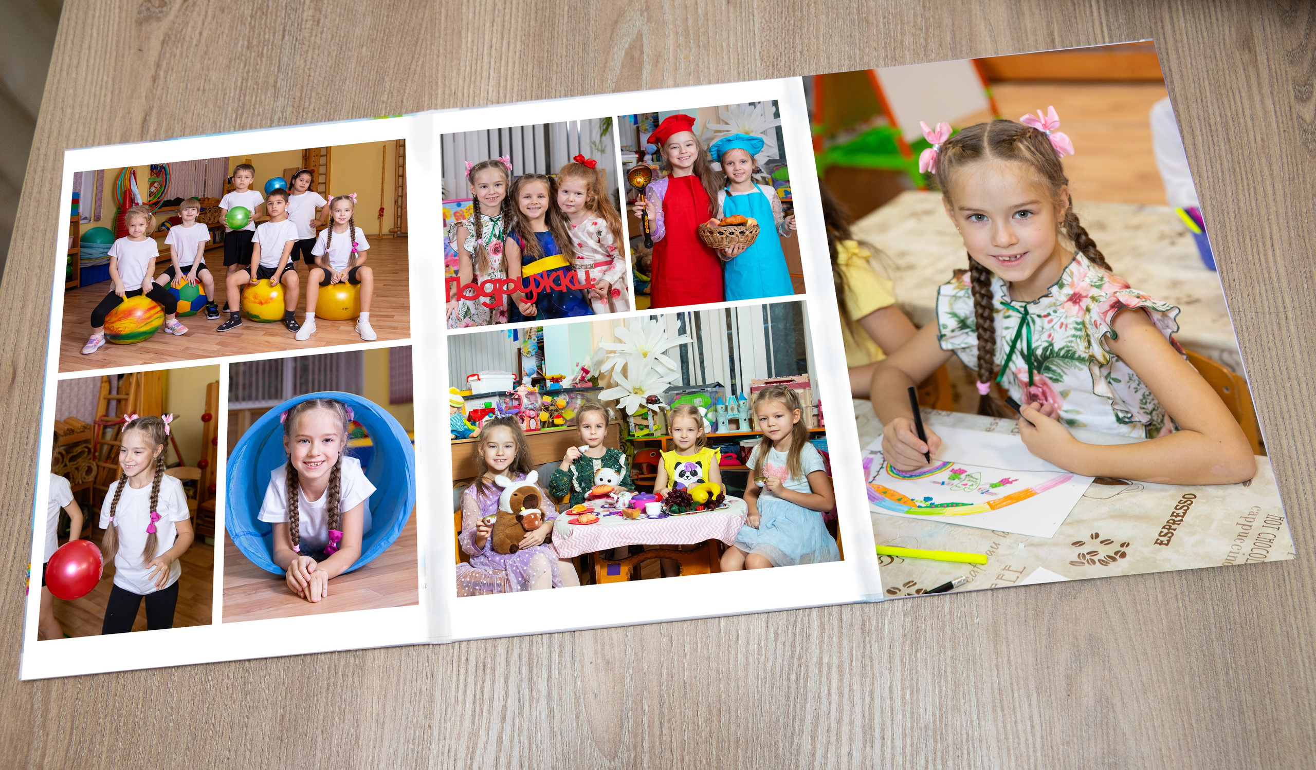 Классика, без фотофона, в локации группы. ВЫПУСКНЫЕ АЛЬБОМЫ для детского сада и школы Санкт-Петербург и Лен. область