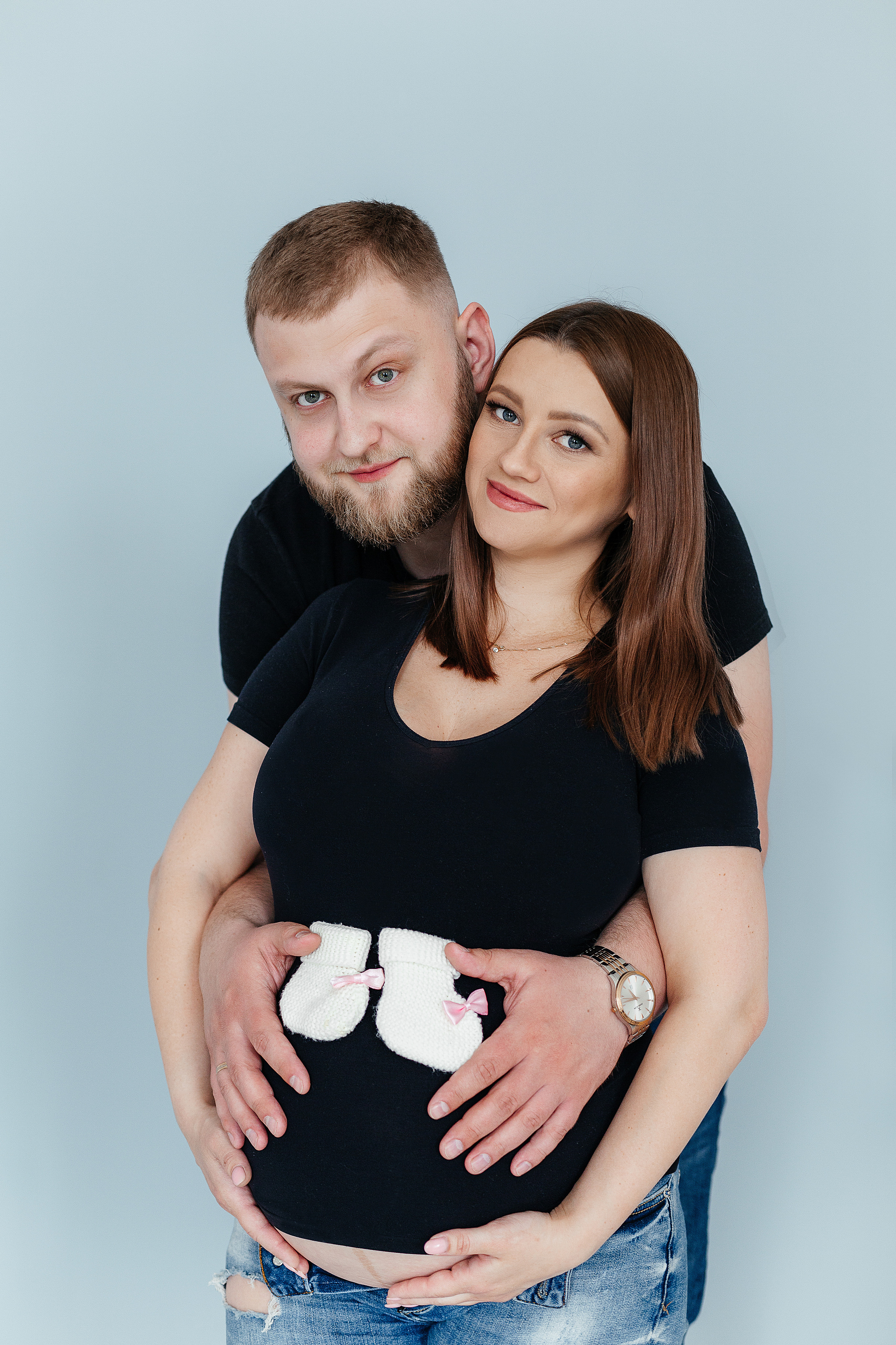Фотосессия беременности в студии для Виктории и ее семьи. Свадебный, семейный, brand фотограф в Краснодаре Макарова Ксения
