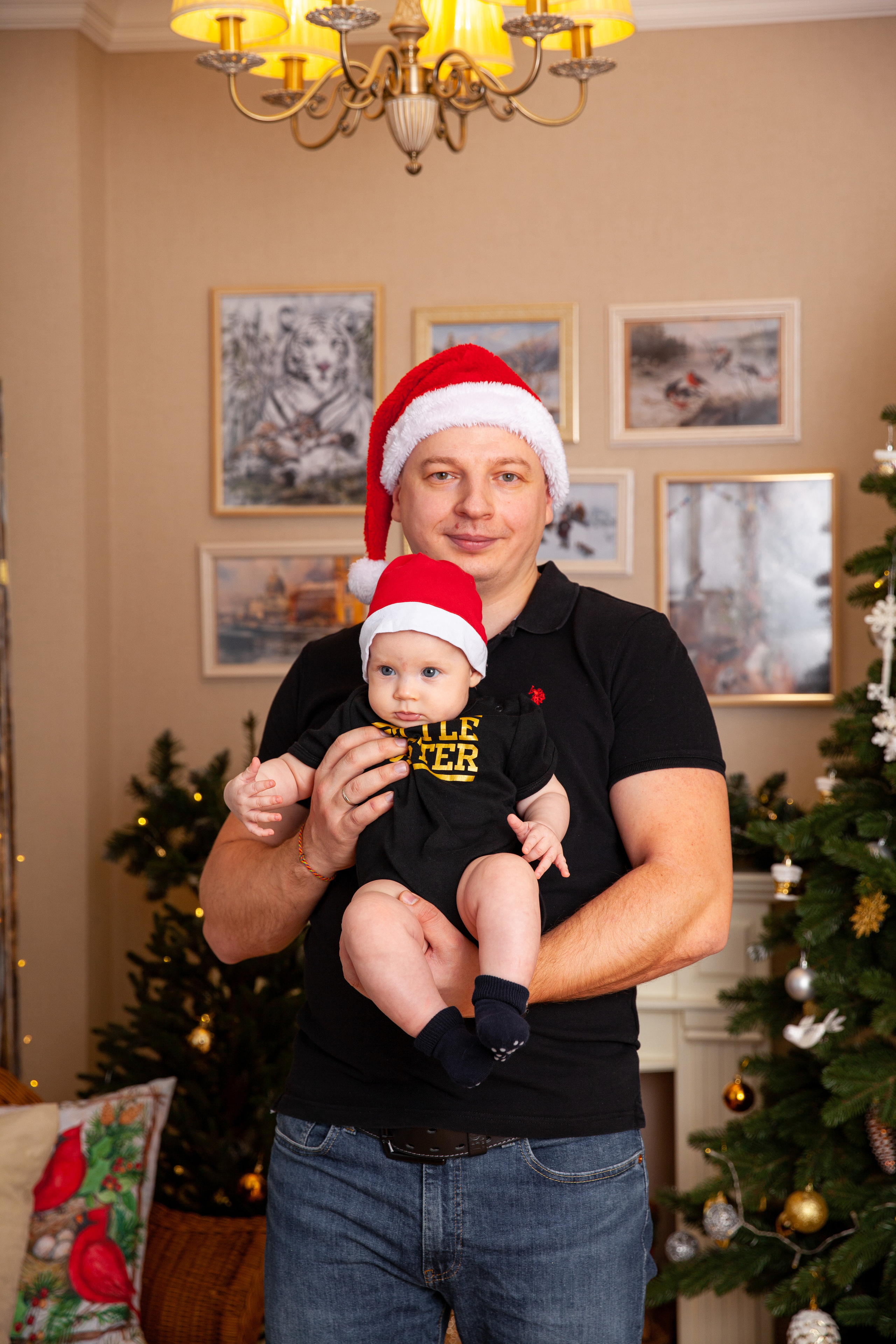 папа с дочкой дед мороз