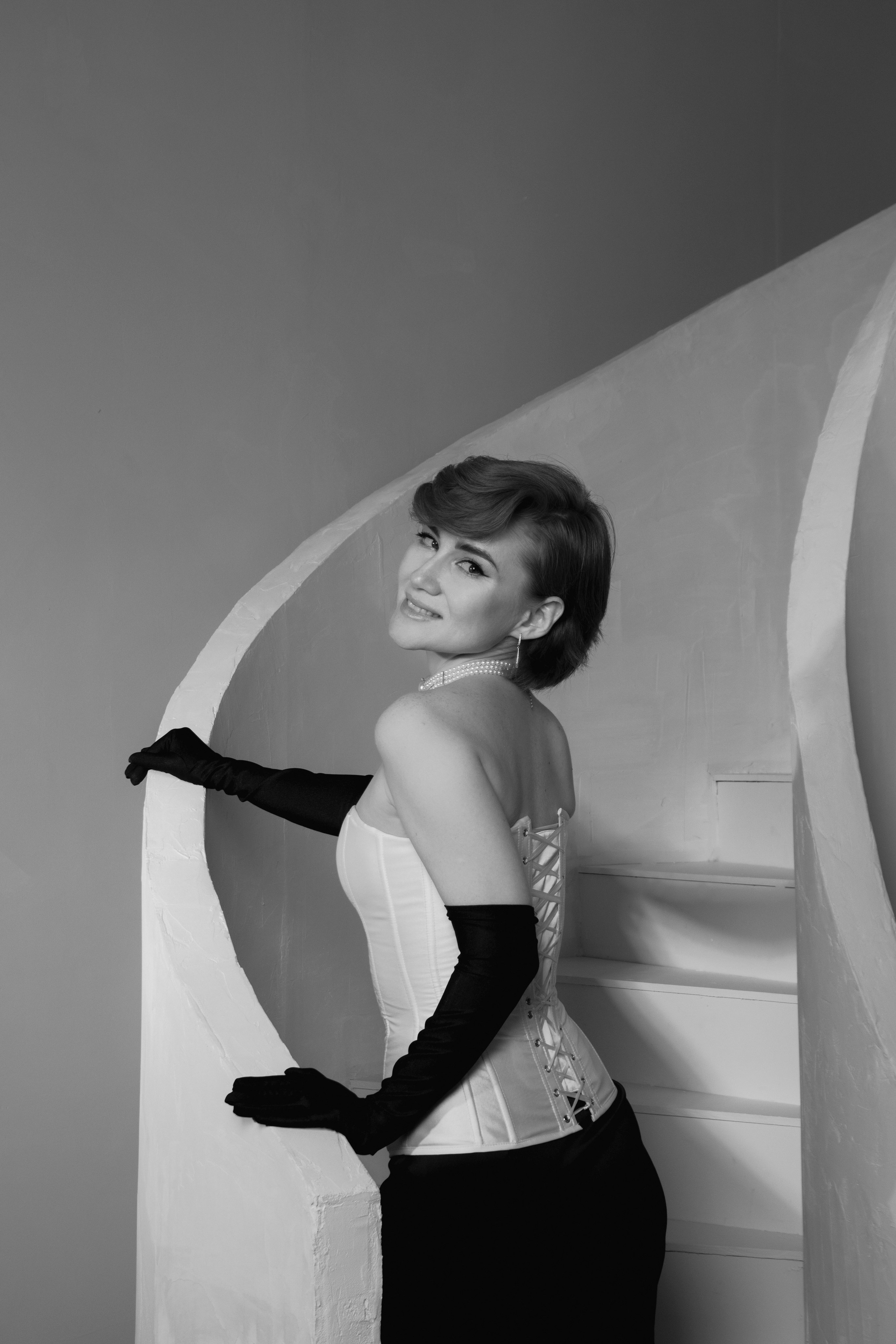 фотосессия по типажу Двин Ларсон романтик-гамин съемка в чб