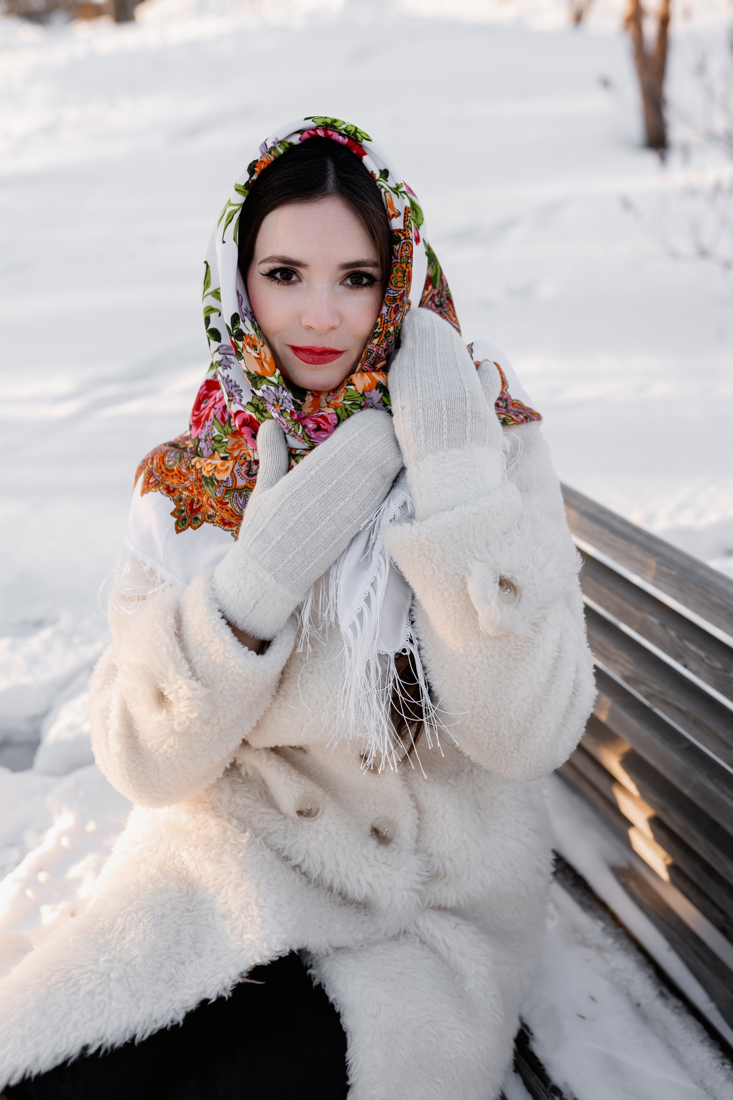 Зимняя фотосессия в русском стиле. Фотограф Ким Наталья в Красноярске