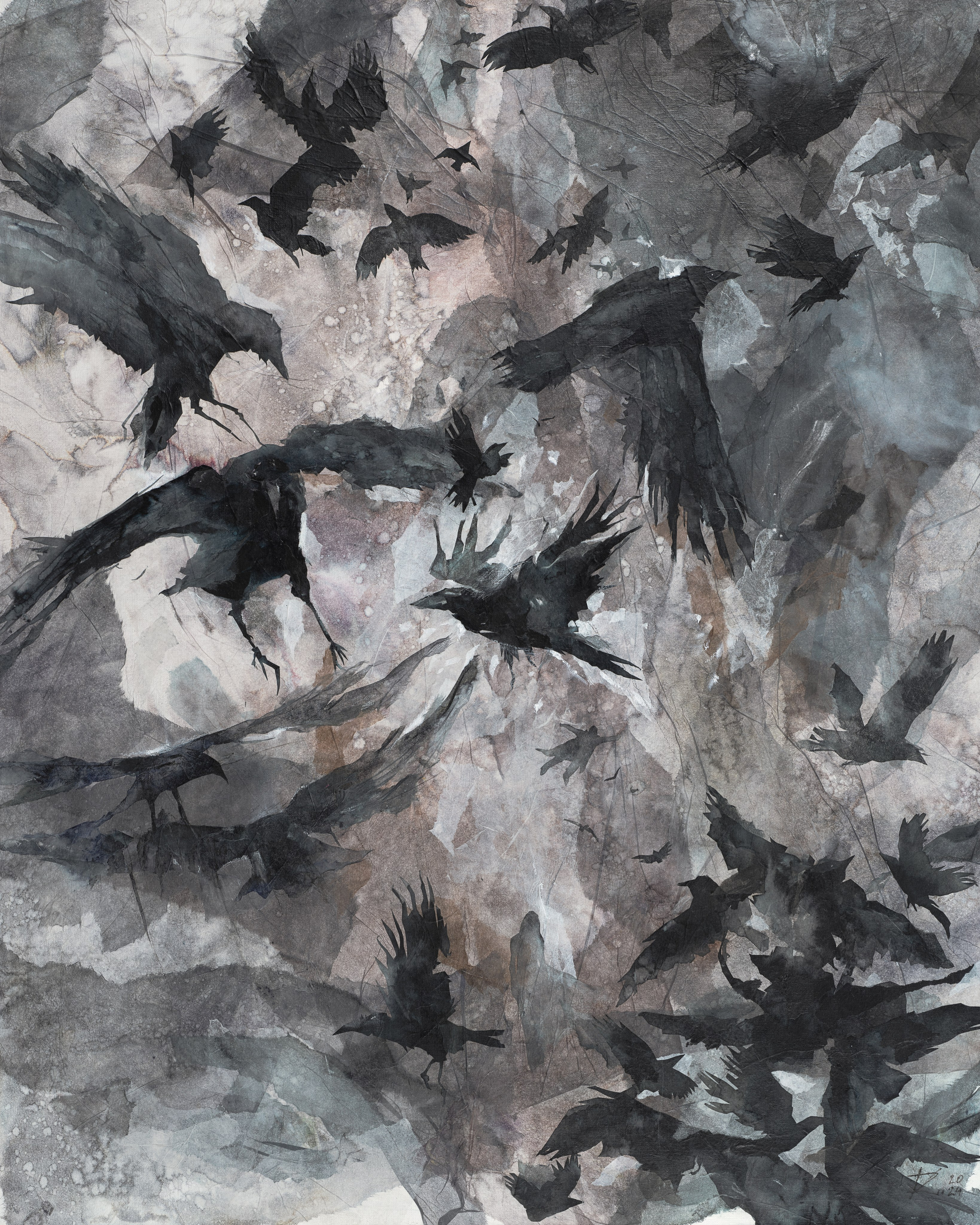 «Измерение» - художник Алена Черных (холст, коллажная живопись, 100x80см, 2024)