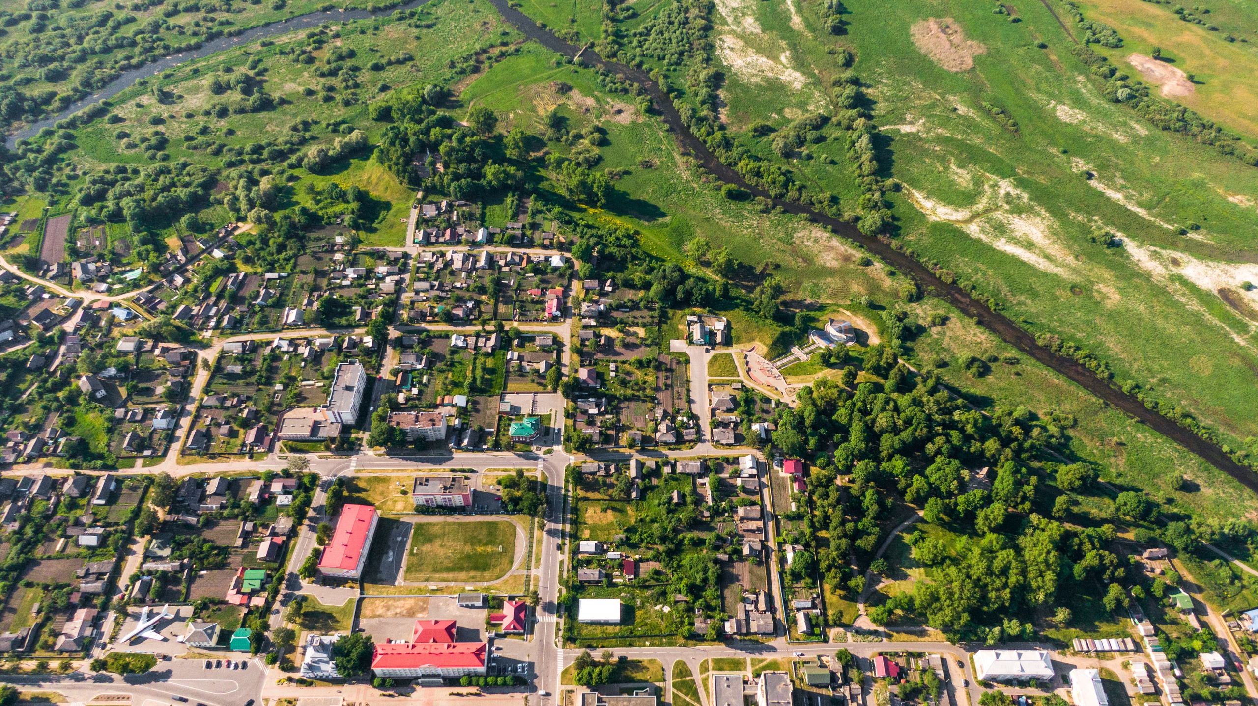 Чечерск с дрона. Роман Свободный — интерьерная и архитектурная съёмка, Москва и МО