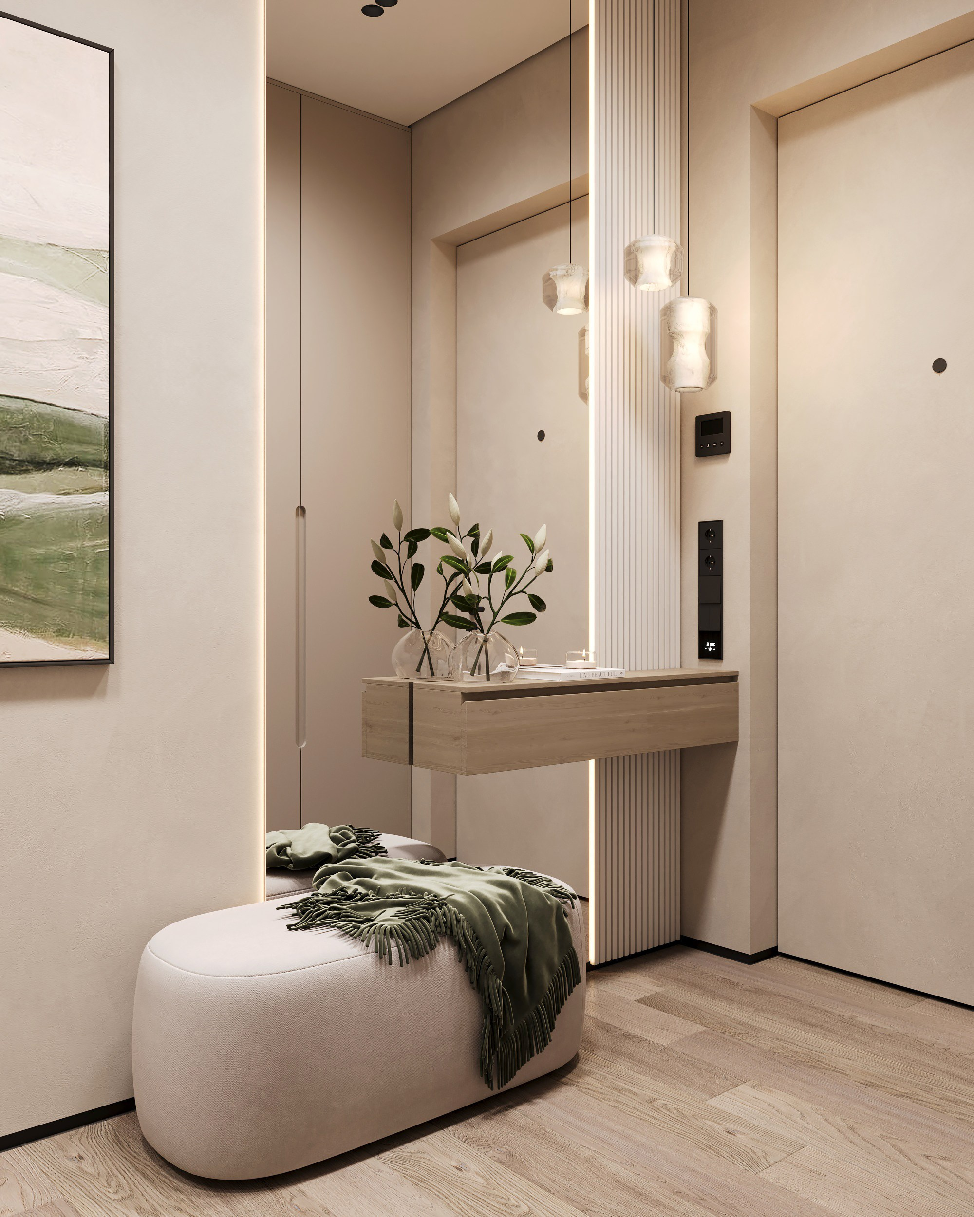 Bottle and Beige. Дизайн интерьера | 3D визуализация | Миланская Марина