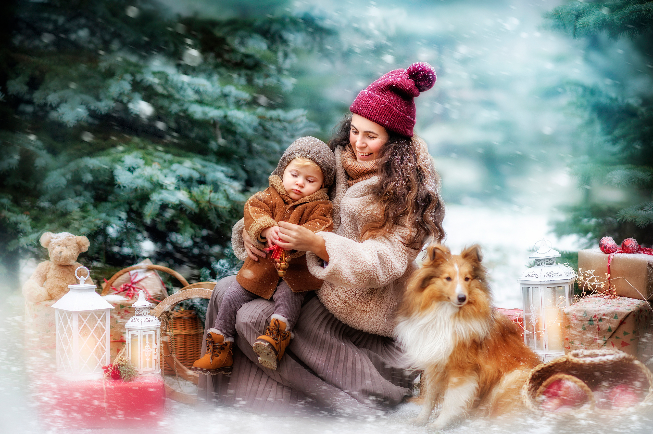 Новогодний комбо. Обучение фотографии. Семейный и детский фотограф в Москве