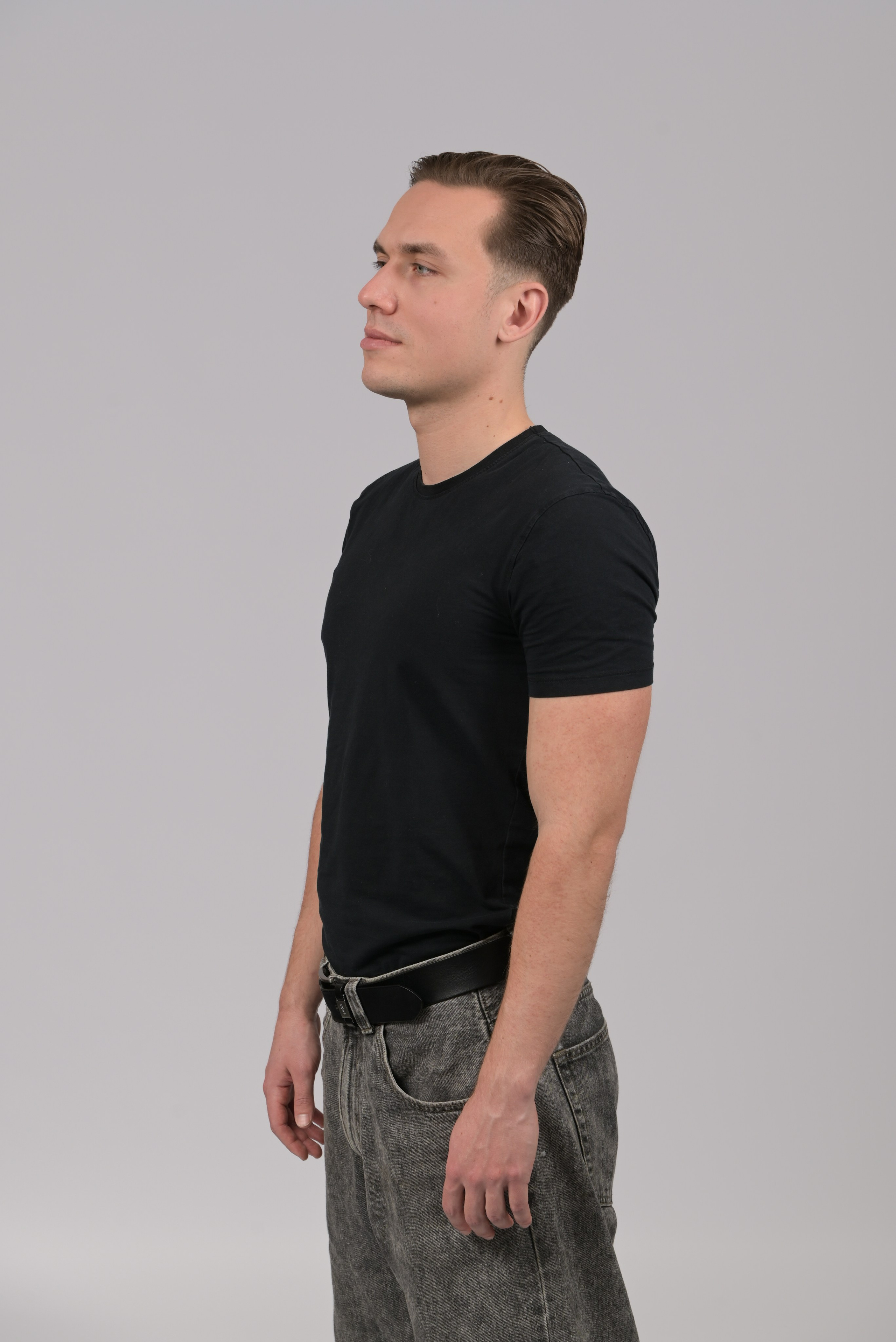 Male model digital in a black T-shirt