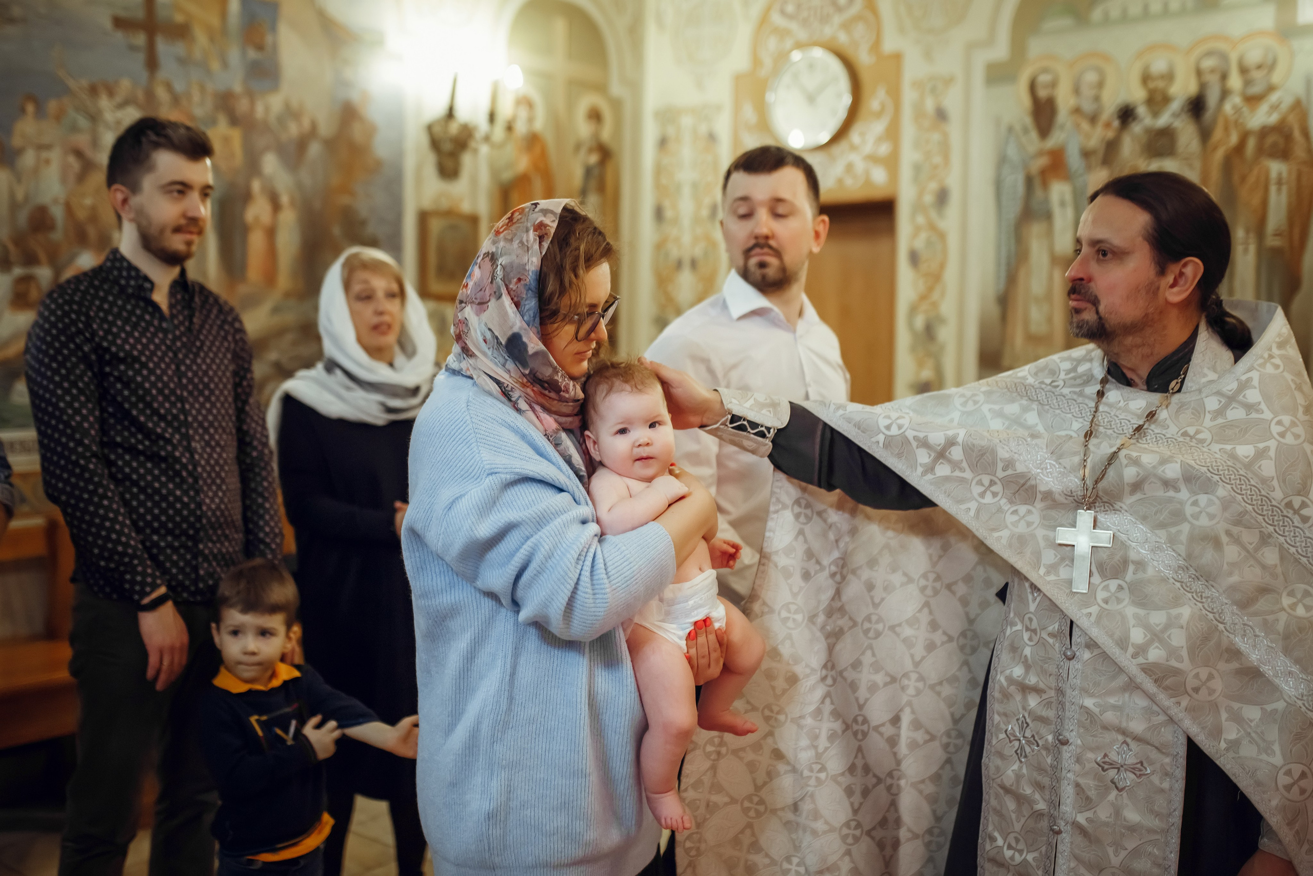 Крещение Валерии. Фотограф на Крещение, семейный фотограф в Москве