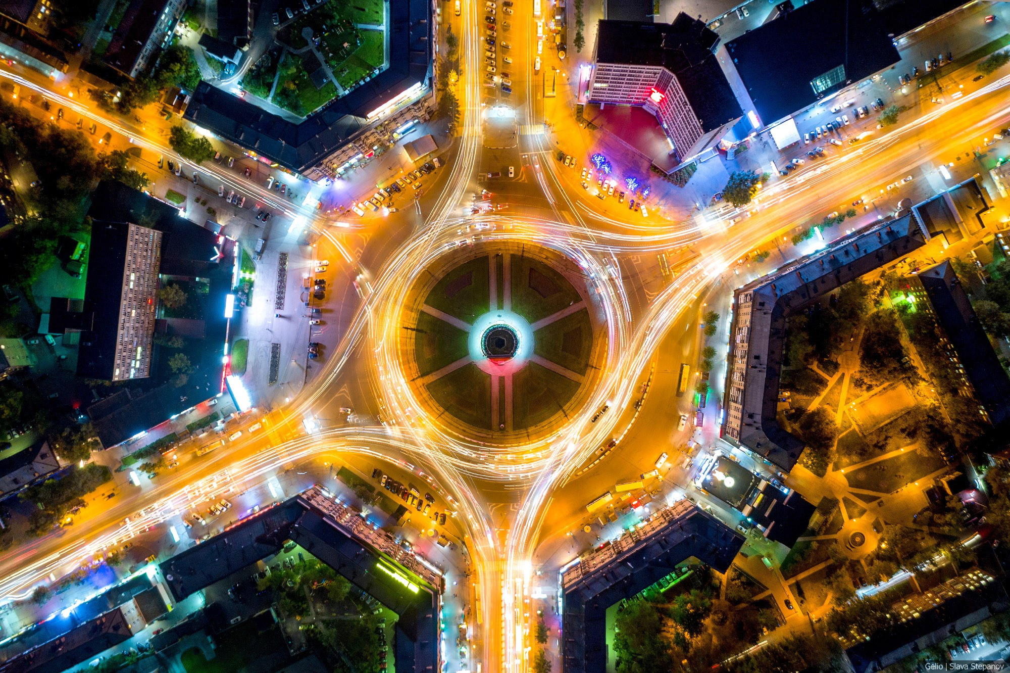 Новосибирск, кольцо площадь Калинина с высоты