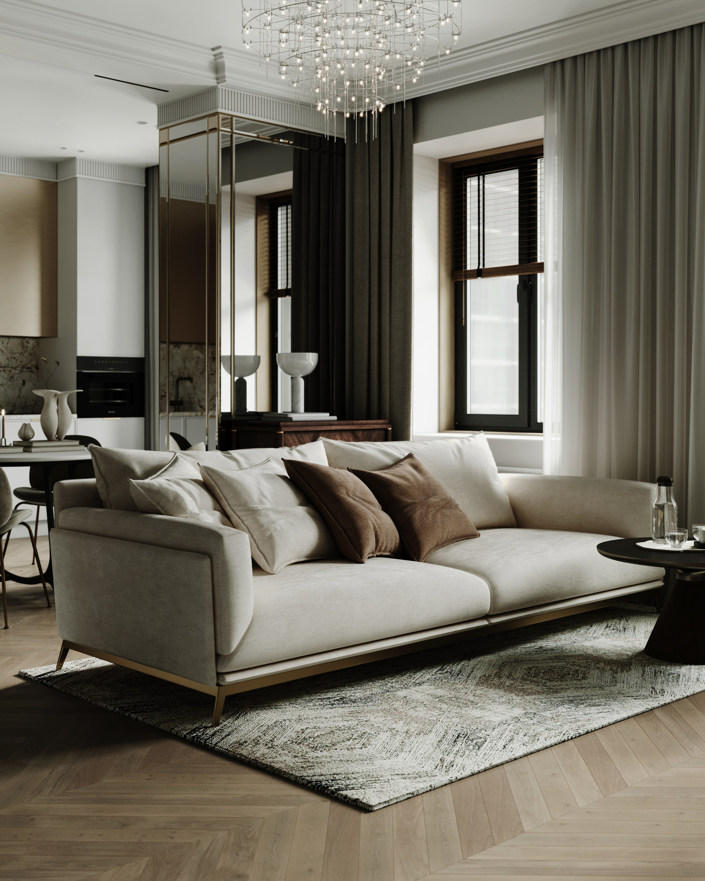 Квартира для молодой семьи. Создание 3д визуализаций. Анимированное видео. Сборка сцен