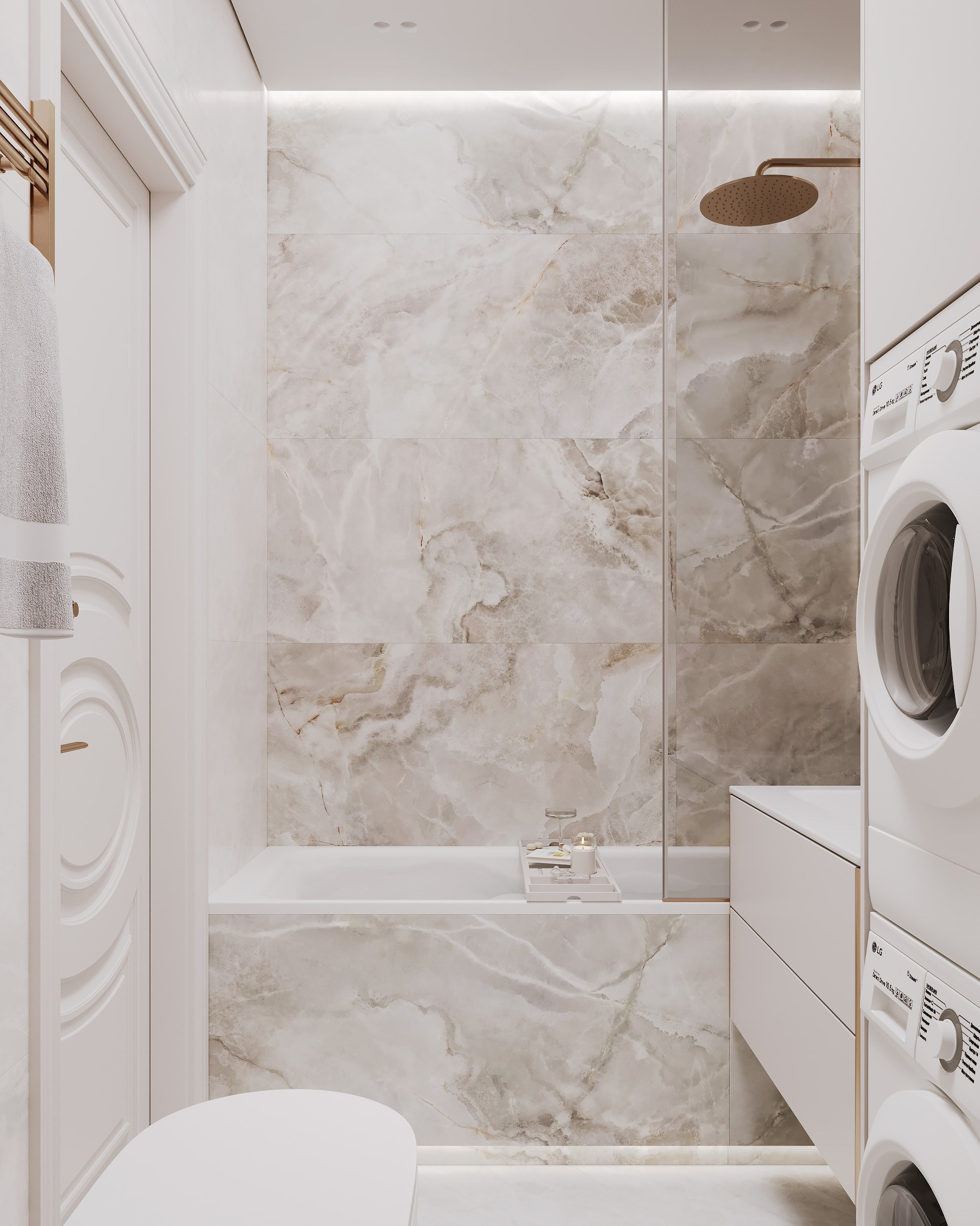 Blue Classic. Дизайн интерьера | 3D визуализация | Миланская Марина