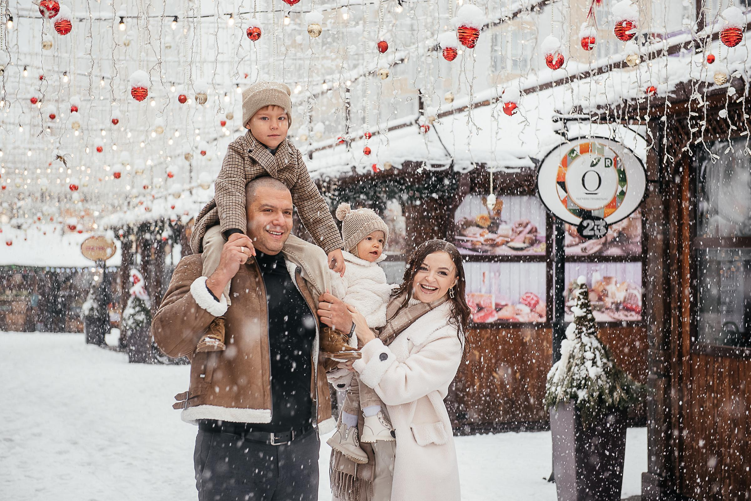 Снег в Краснодаре. Семейная фотосессия. Екатерина Бакурова — контент фотограф, женский фотограф в Краснодаре