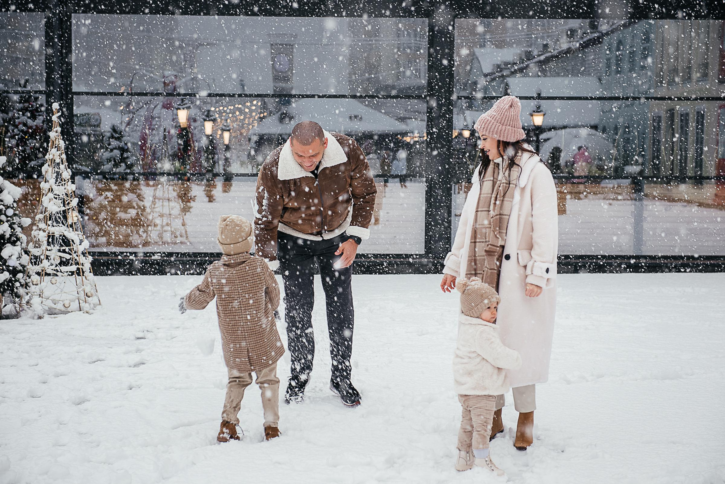 Снег в Краснодаре. Семейная фотосессия. Екатерина Бакурова — контент фотограф, женский фотограф в Краснодаре