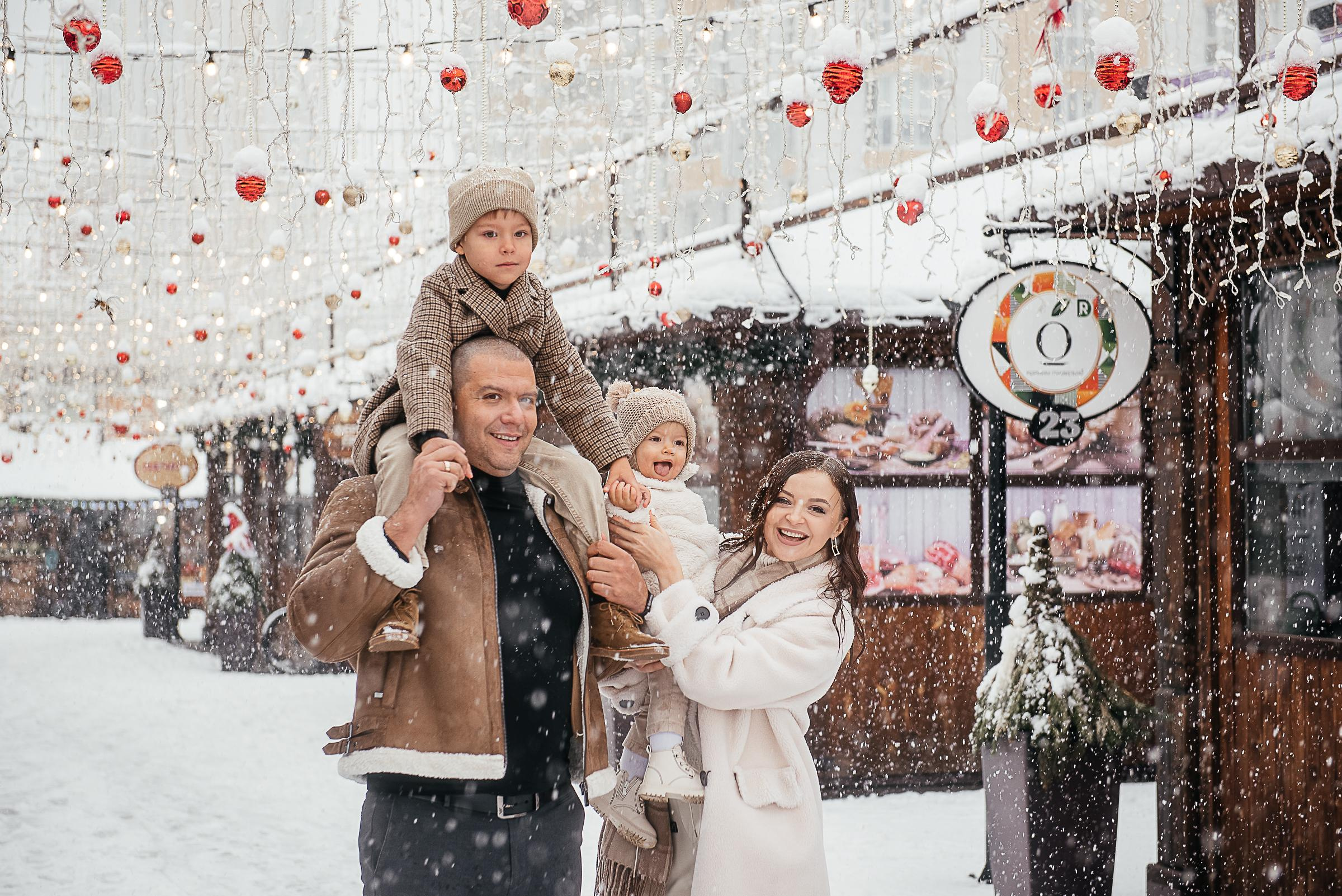 Снег в Краснодаре. Семейная фотосессия. Екатерина Бакурова — контент фотограф, женский фотограф в Краснодаре