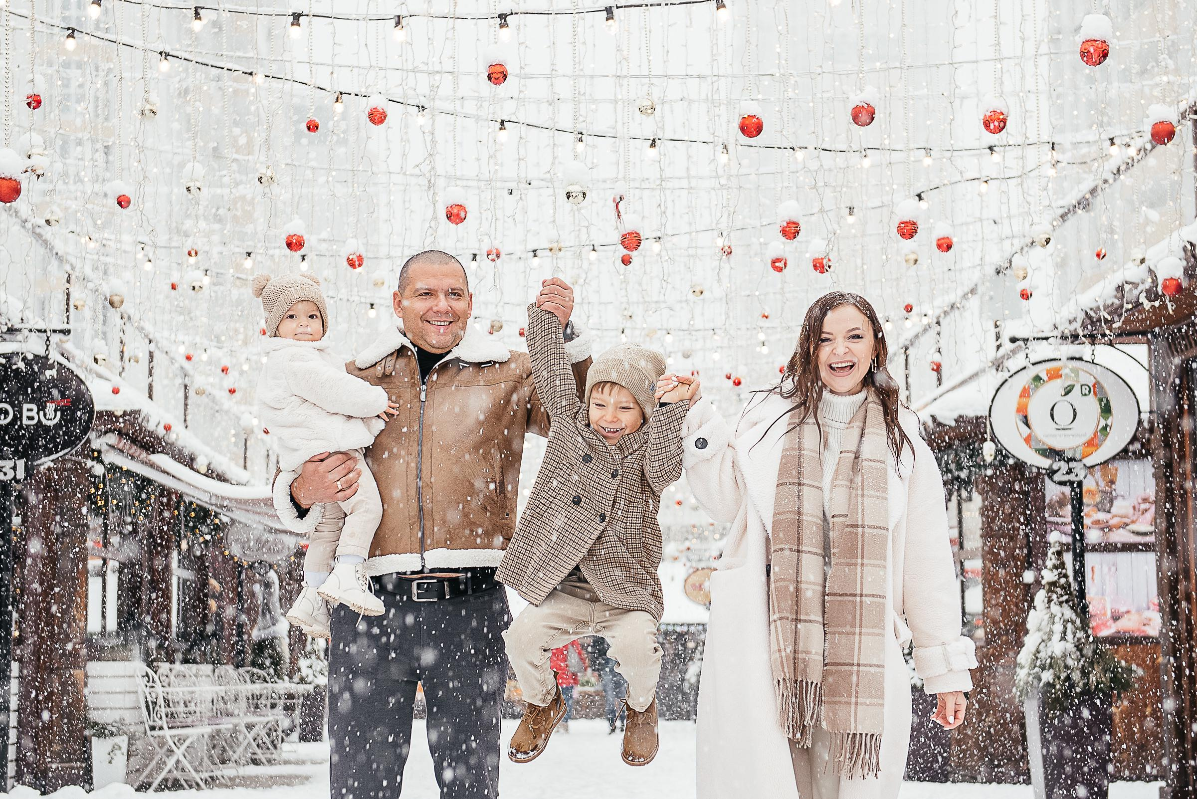 Снег в Краснодаре. Семейная фотосессия. Екатерина Бакурова — контент фотограф, женский фотограф в Краснодаре