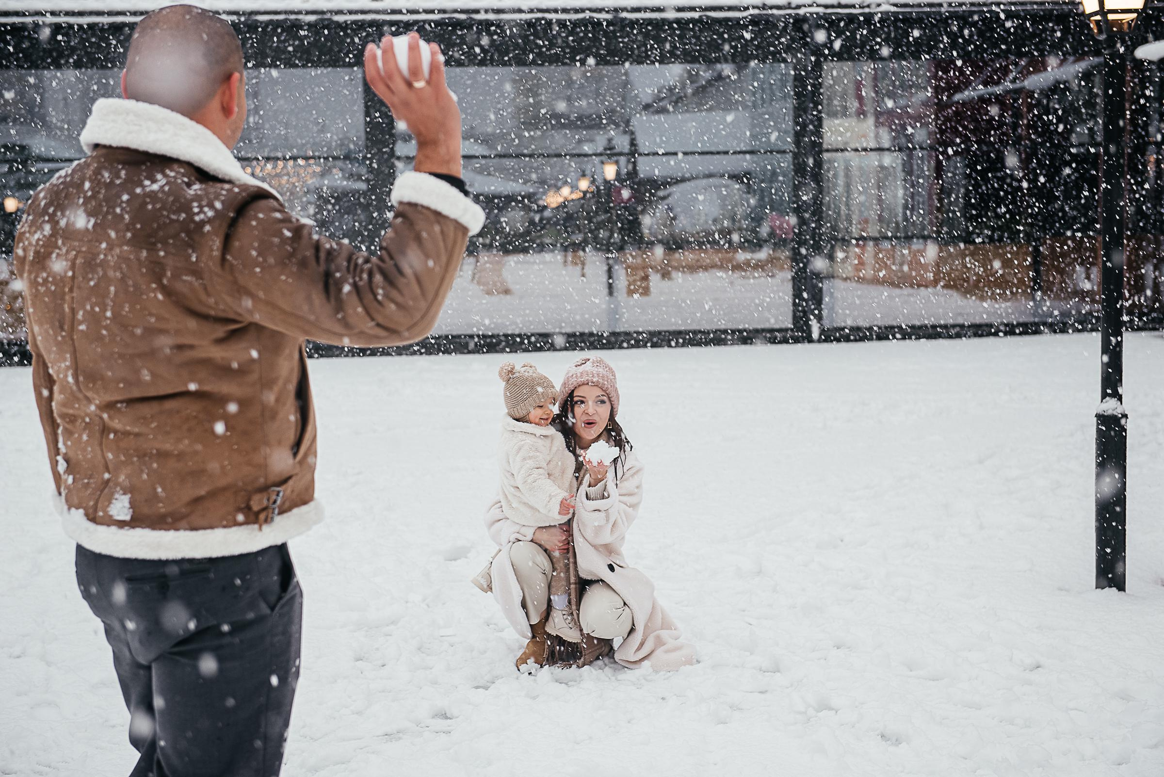 Снег в Краснодаре. Семейная фотосессия. Екатерина Бакурова — контент фотограф, женский фотограф в Краснодаре