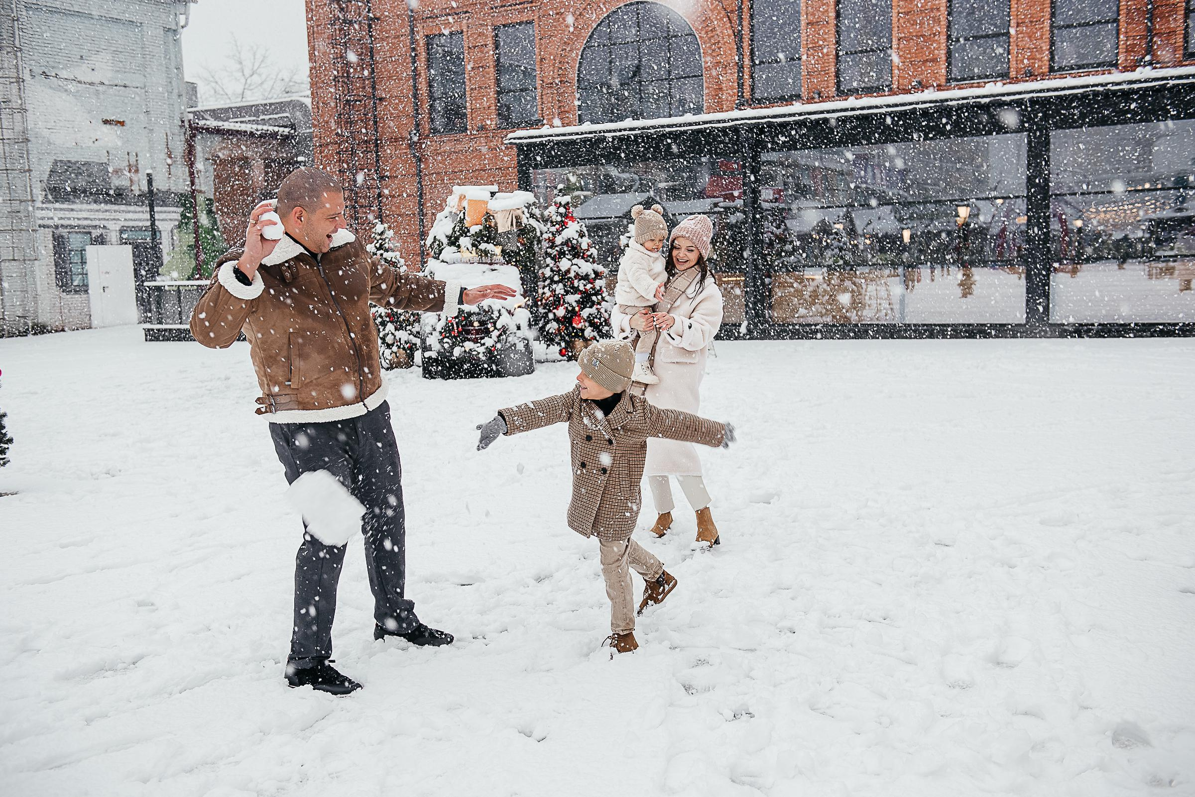 Снег в Краснодаре. Семейная фотосессия. Екатерина Бакурова — контент фотограф, женский фотограф в Краснодаре