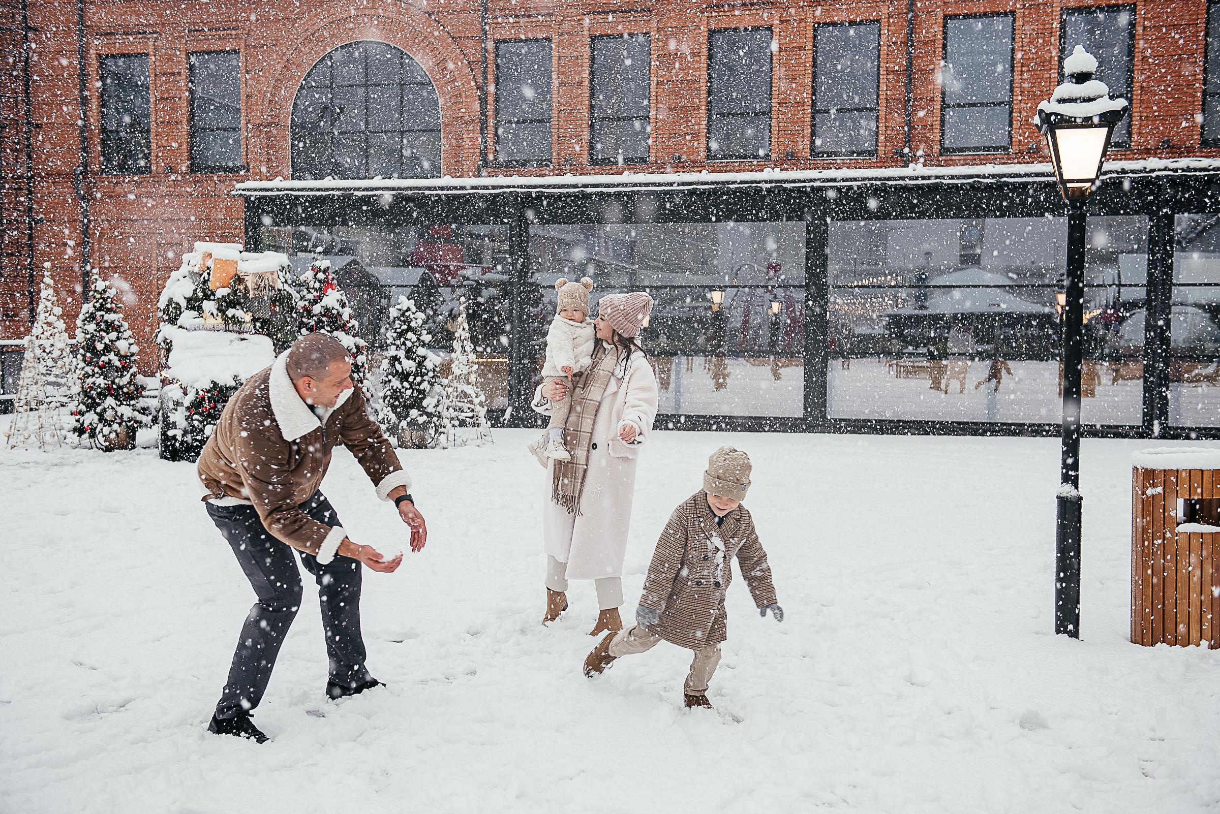 Снег в Краснодаре. Семейная фотосессия. Екатерина Бакурова — контент фотограф, женский фотограф в Краснодаре