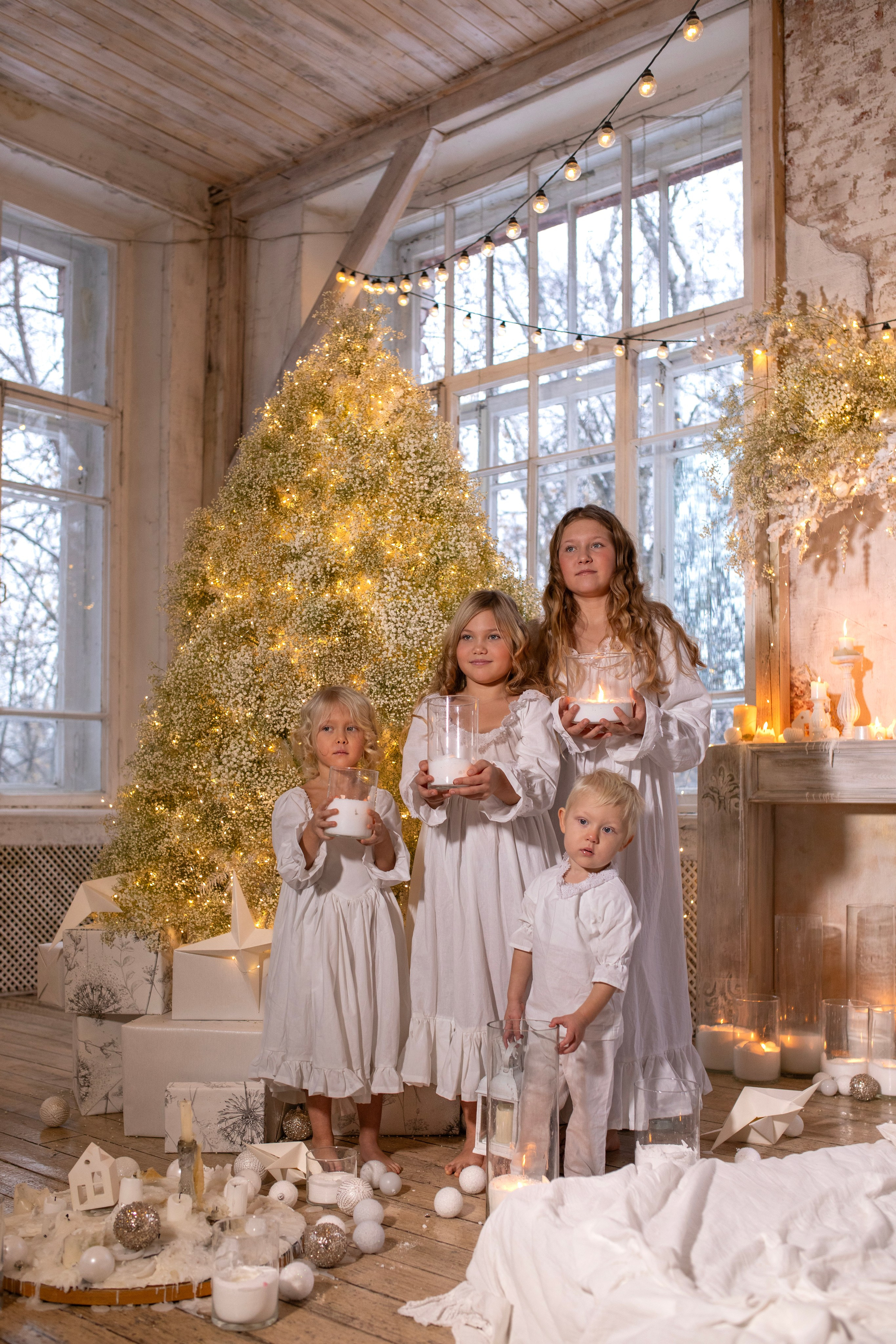 Новогодняя фотосессия Анны с детьми. Арт- фотограф Москва