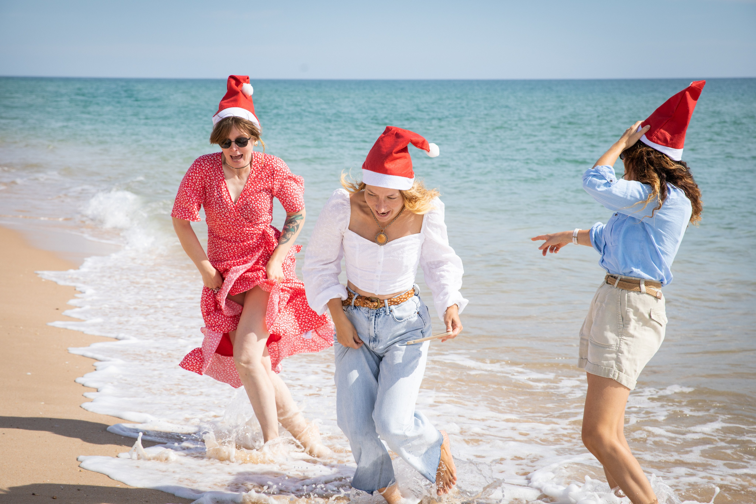 Girls on the beach. Fun photo session