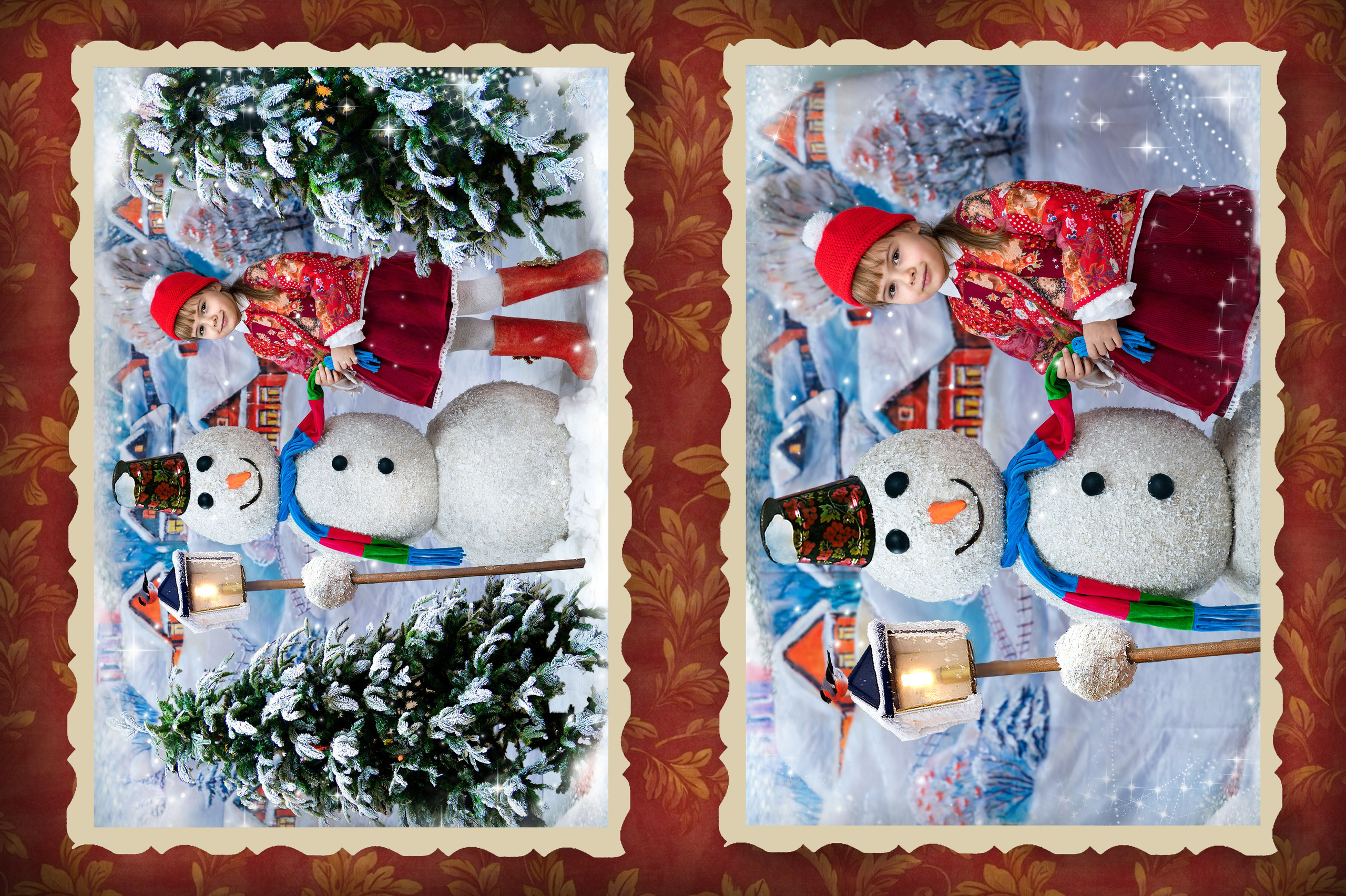 На мосту со снеговиком. Art photographer Nino