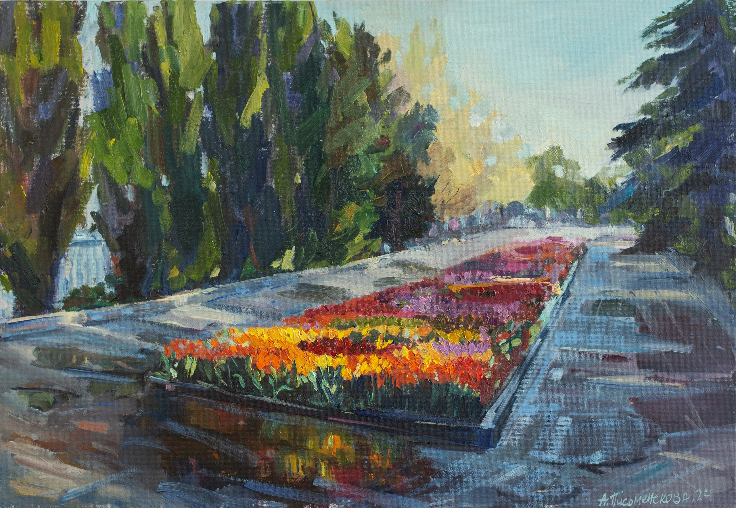 "Утро в Севастополе" холст на картоне, масло 35х50см, 2024