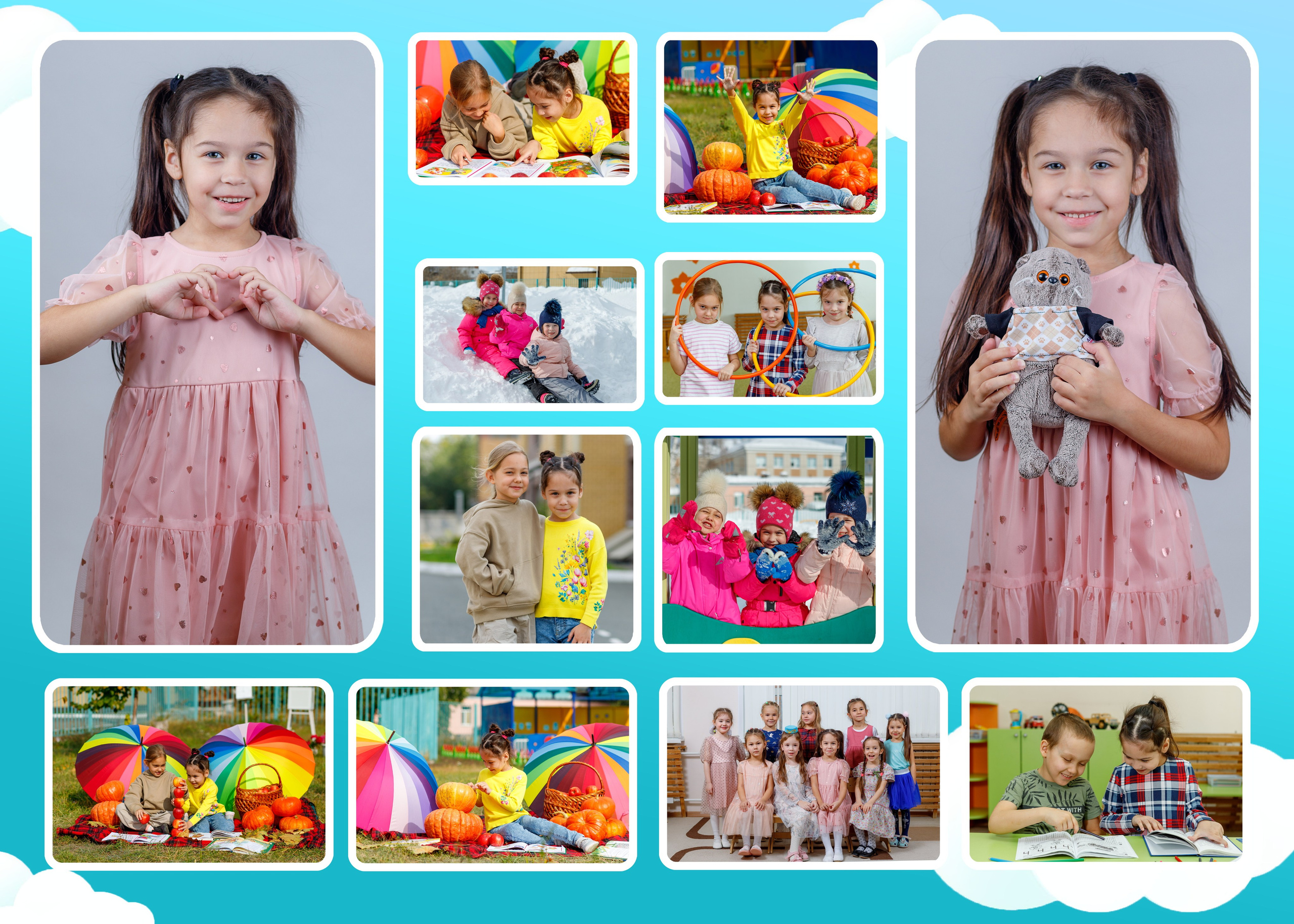 Вариант дизайна альбома Голубой. Выпускные альбомы Казань. Семейный и детский фотограф Михаил Мигачев