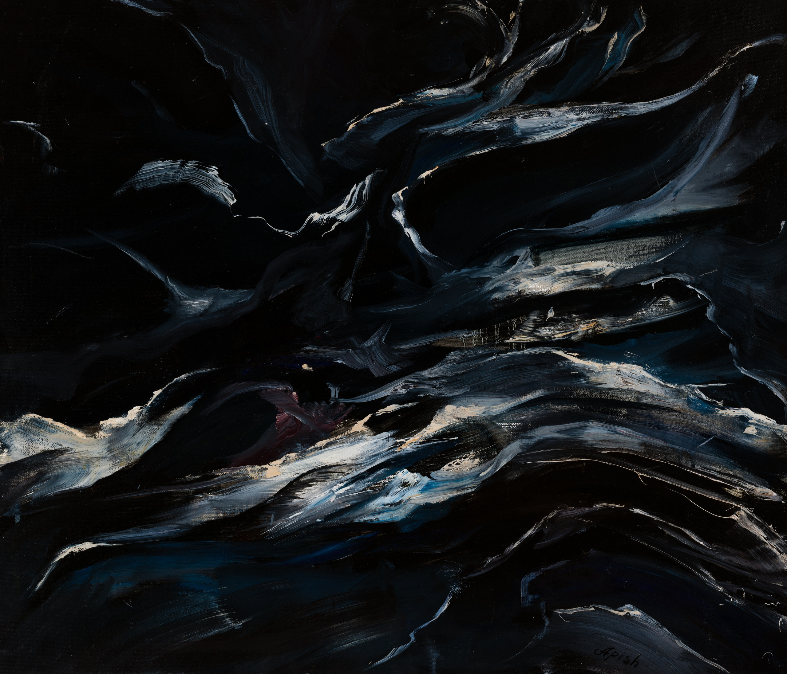 «В надежде на штиль» - художник Алексей Апиш (холст, масло, 60x70 см, 2023)