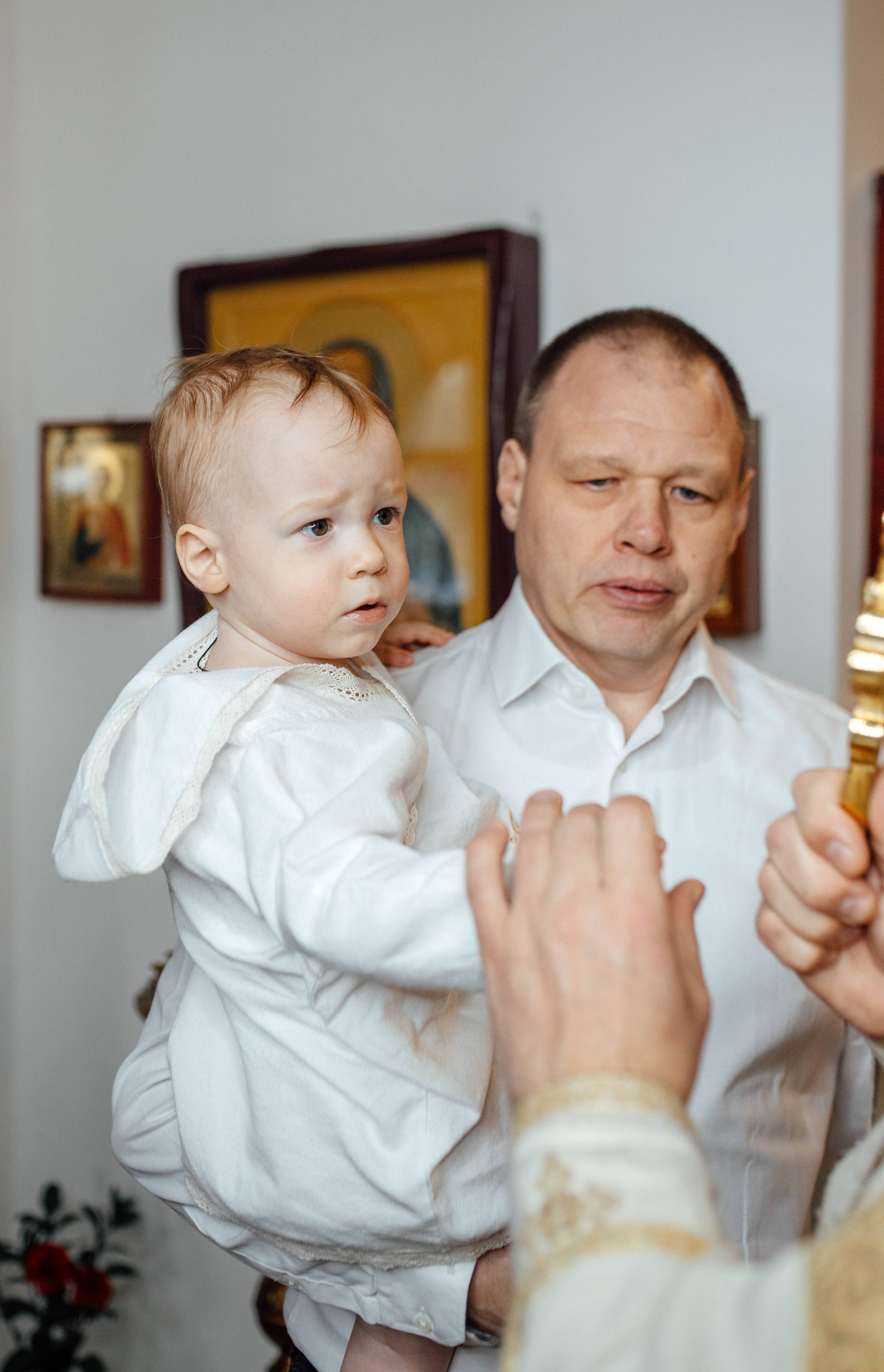 Таинство крещения Льва, храм Вознесения Господня, Ждановичи, февраль 2025