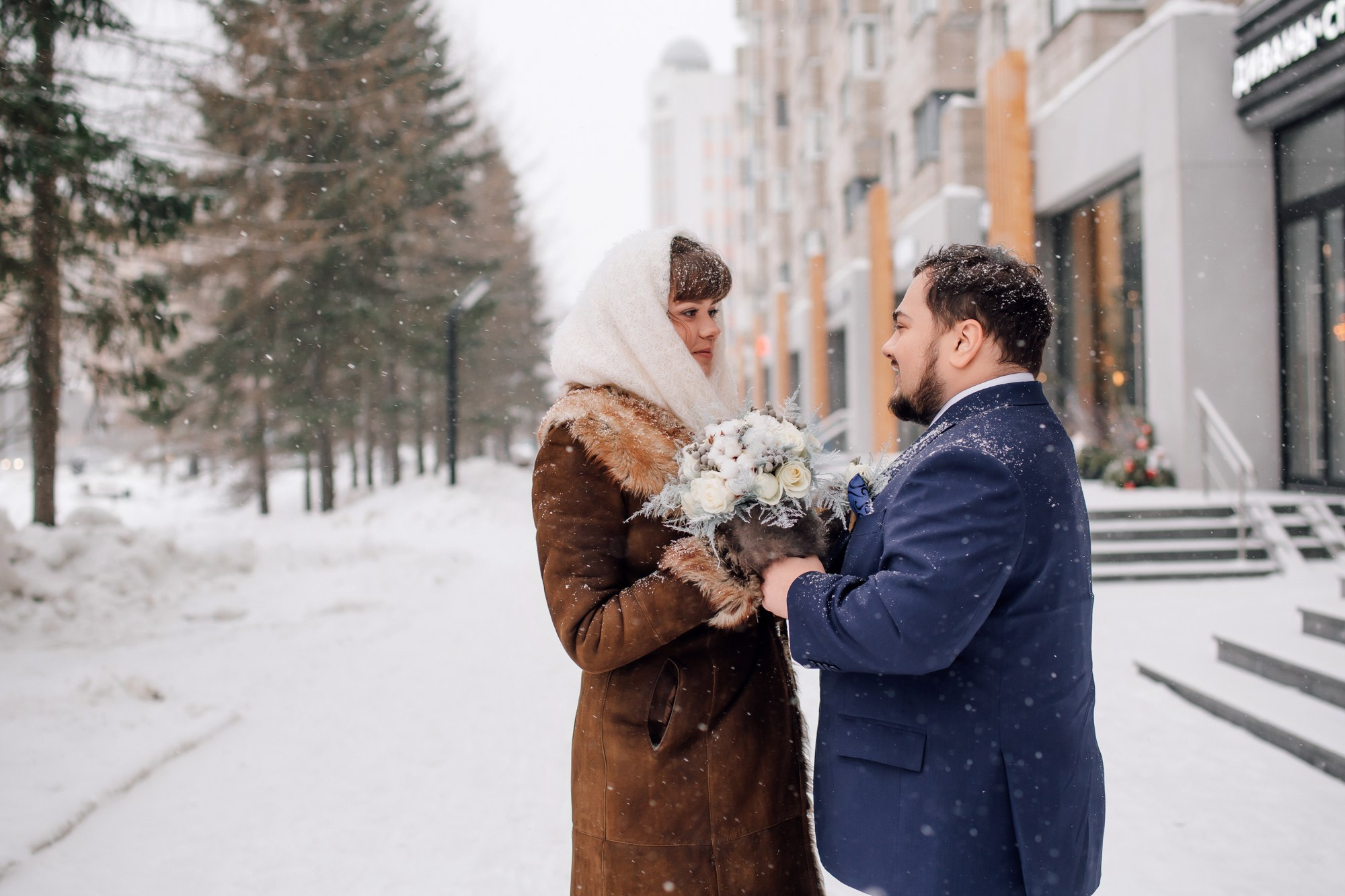 Свадебная съемка зимой. Свадебный фотограф в Архангельске и Северодвинске