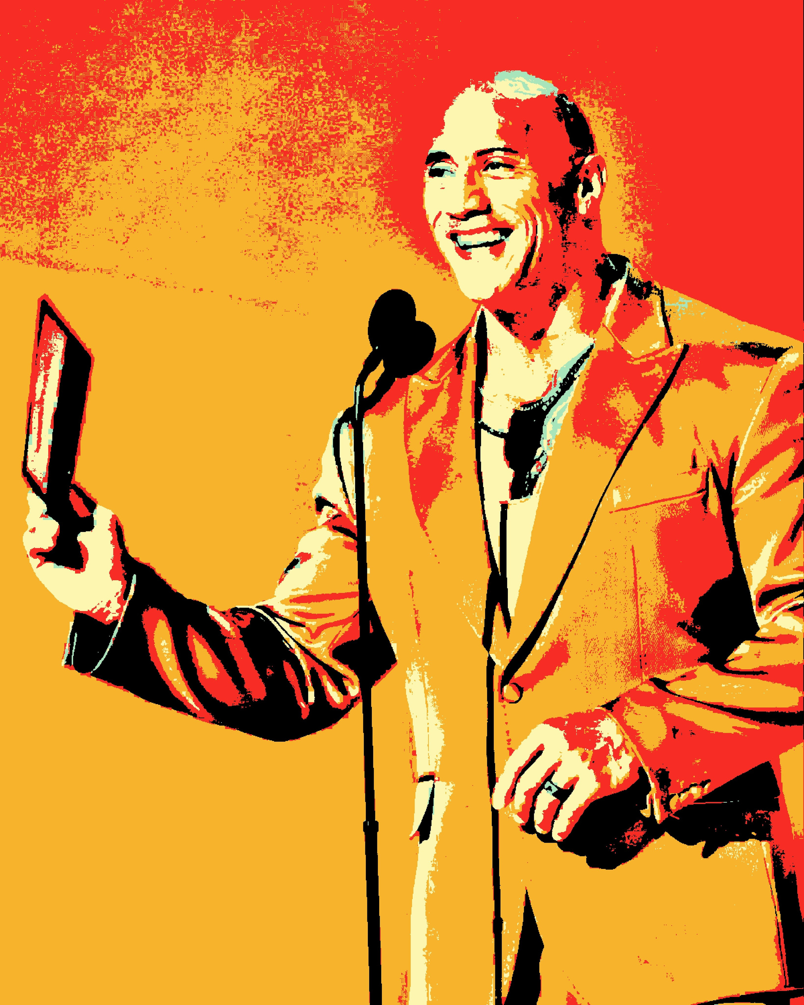 Дуэйн Джонсон (Dwayne Johnson). Визуальный арт пиксельный художник Василь Пиксель