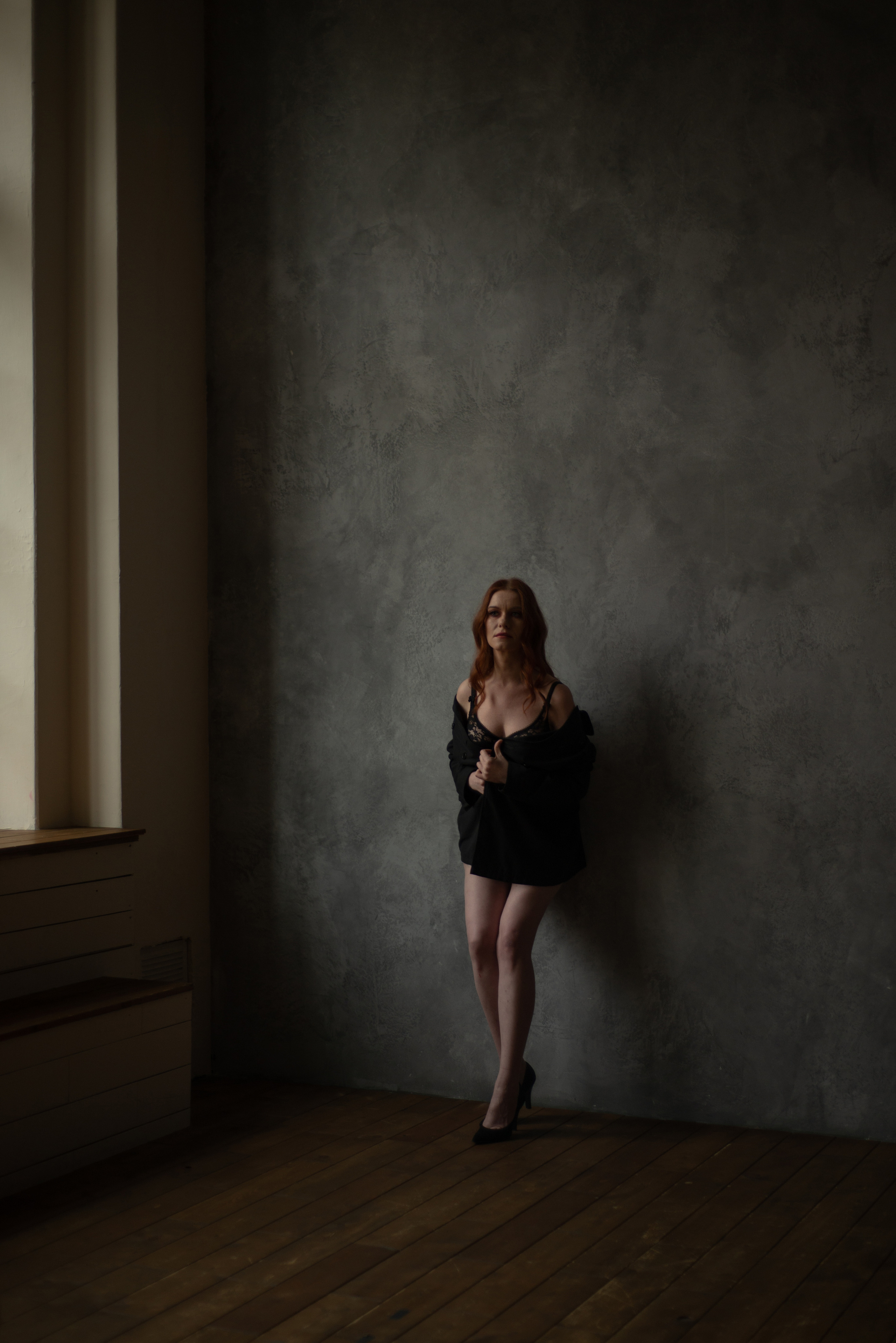 Чувственная фотосессия в пиджаке и белье. Женский фотограф Санкт-Петербург Александра Колий