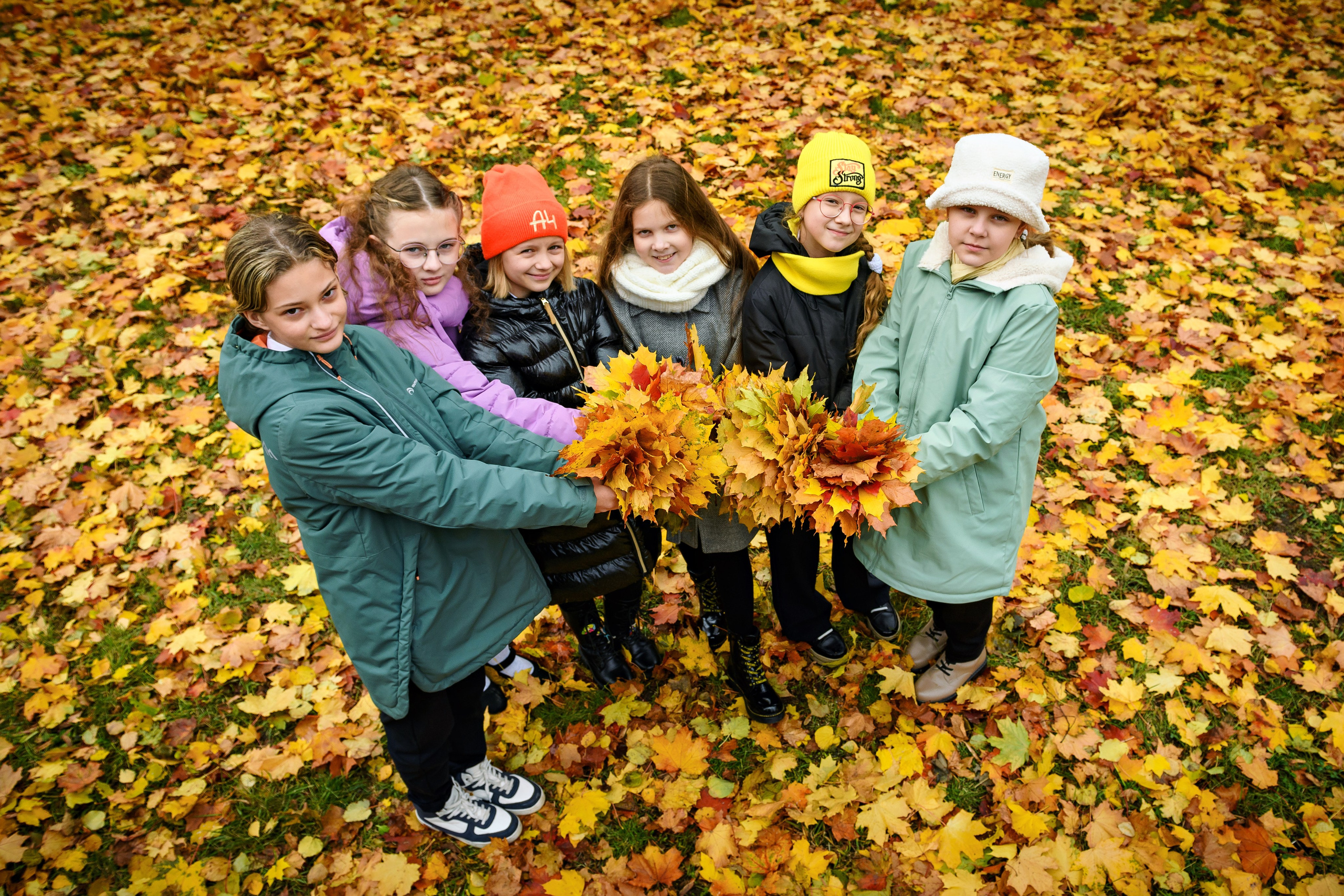 Четвероклассники позируют для школьного альбома. Выпускные альбомы в Курске