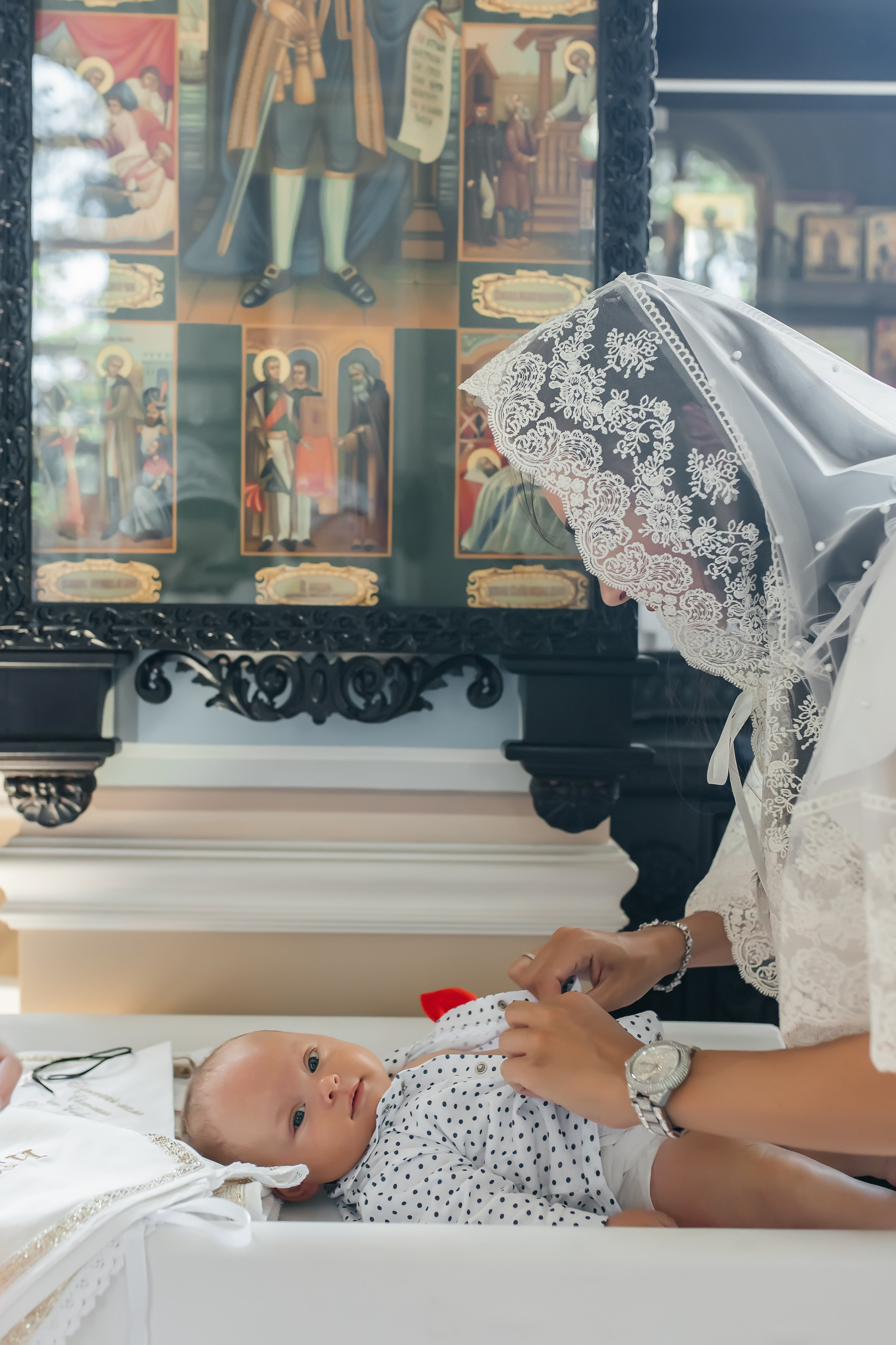 Крещение Савелия в Храме Ксении Петербургской Горки Ленинские. Фотограф на крещение и венчание Москва  Надежда Баланина