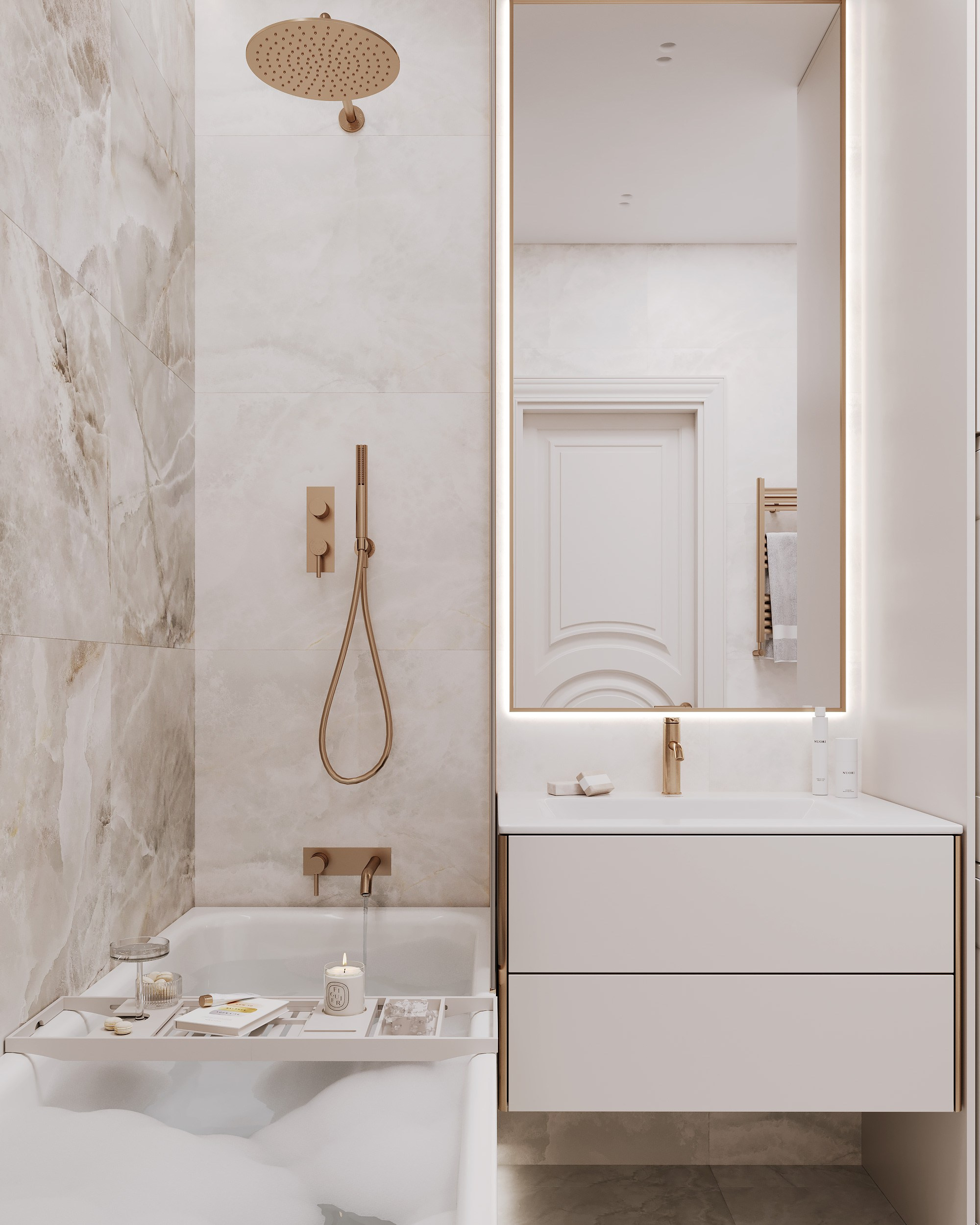 Blue Classic. Дизайн интерьера | 3D визуализация | Миланская Марина