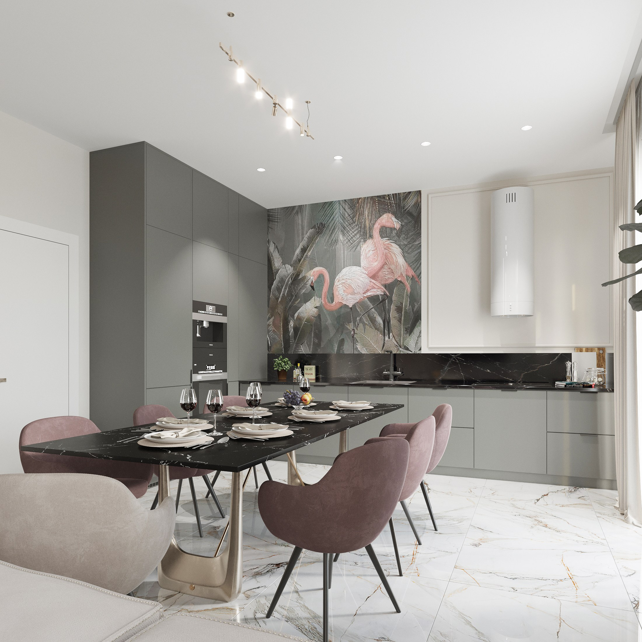 Two-Story House Interior Design — Modern Elegance with Classic Touches. 3D INTERIOR AND ARCHITECTURE VISUALIZATION